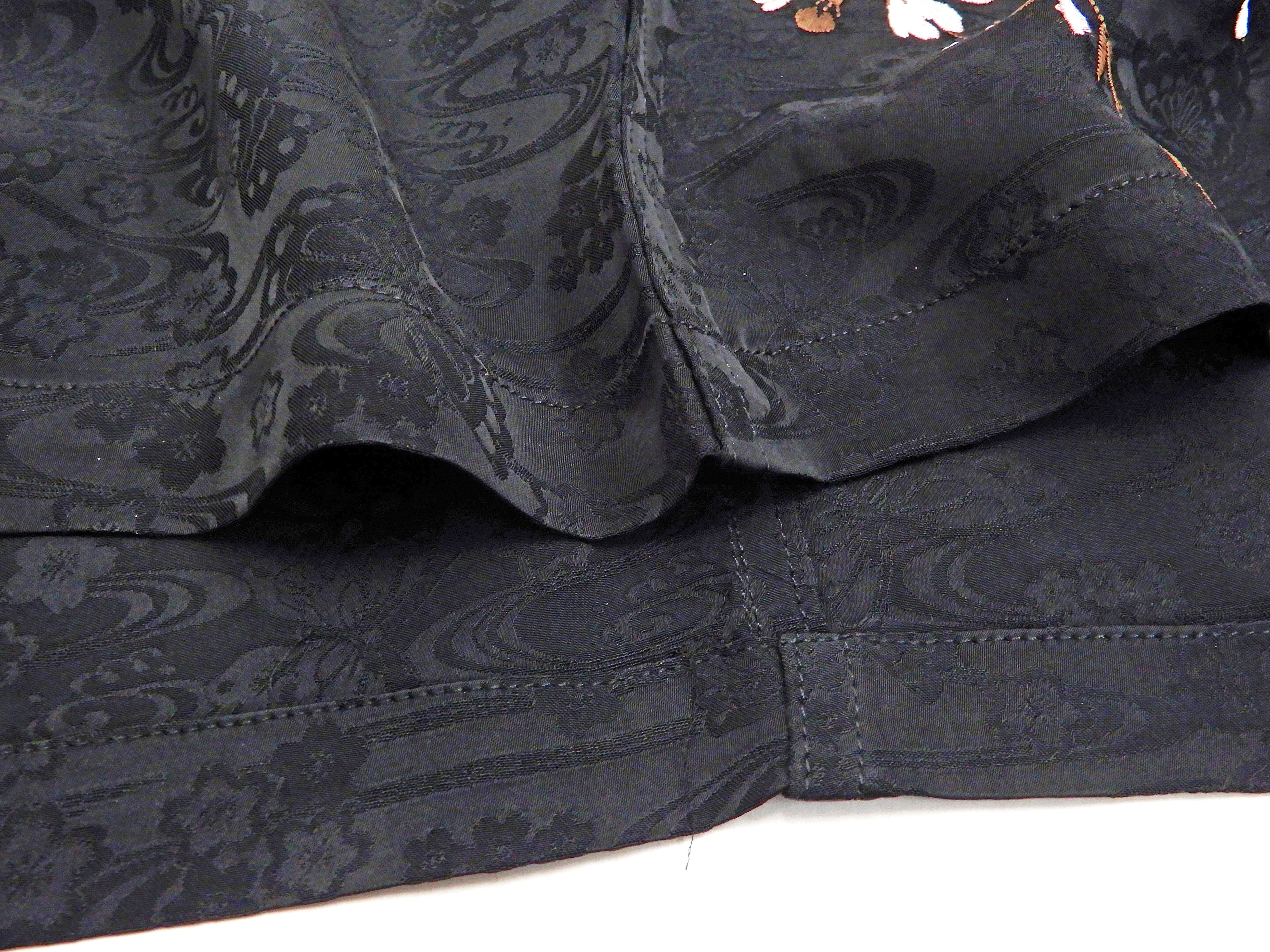 Hanatabi Gakudan Men's S/S Jacquard Shirt with Japanese Art Embroidery SS-001 Black - Image 9