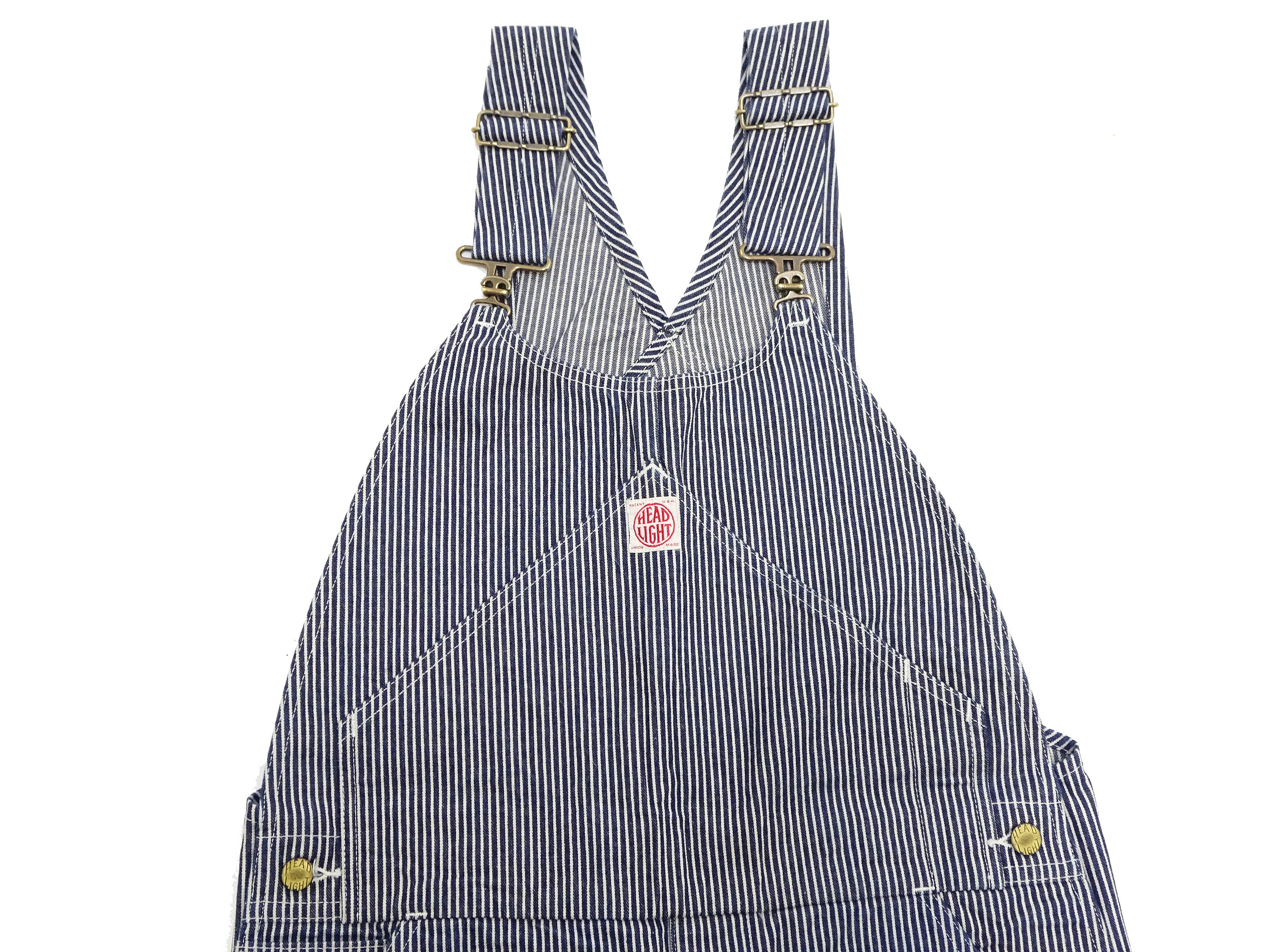 HEADLIGHT Overalls Men's Casual Unlined 11 Oz. Hickory Striped Denim Bib Overall HD42456 421A One-Wash - Image 8