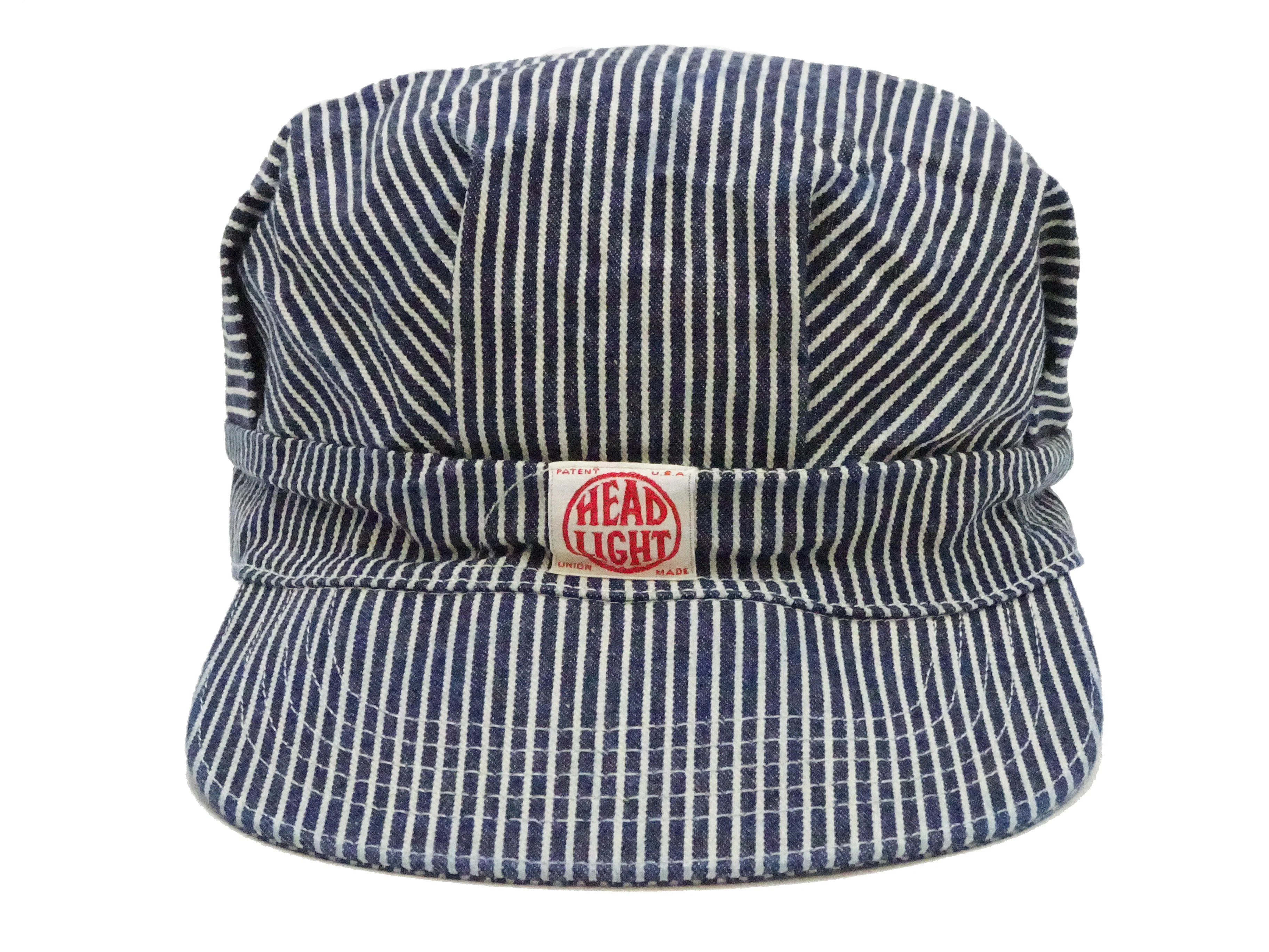 HEADLIGHT Work Cap Men's Reproduction of Hickory Striped Engineer Cap Railroad Hat HD02797 421 One-Wash - Image 2