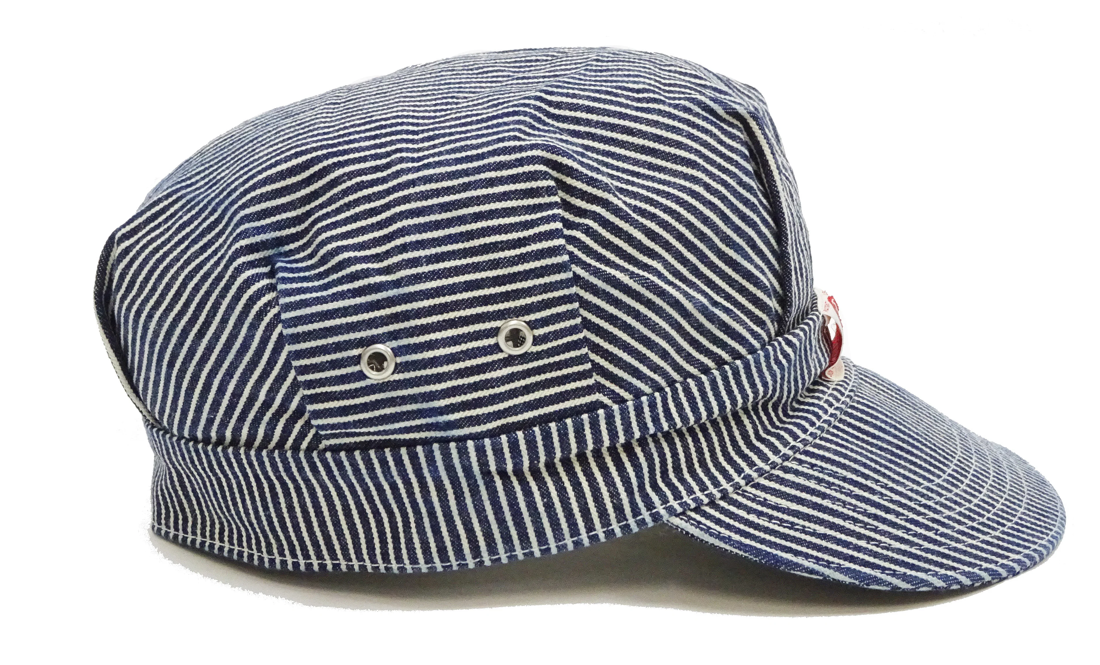 HEADLIGHT Work Cap Men's Reproduction of Hickory Striped Engineer Cap Railroad Hat HD02797 421 One-Wash - Image 4