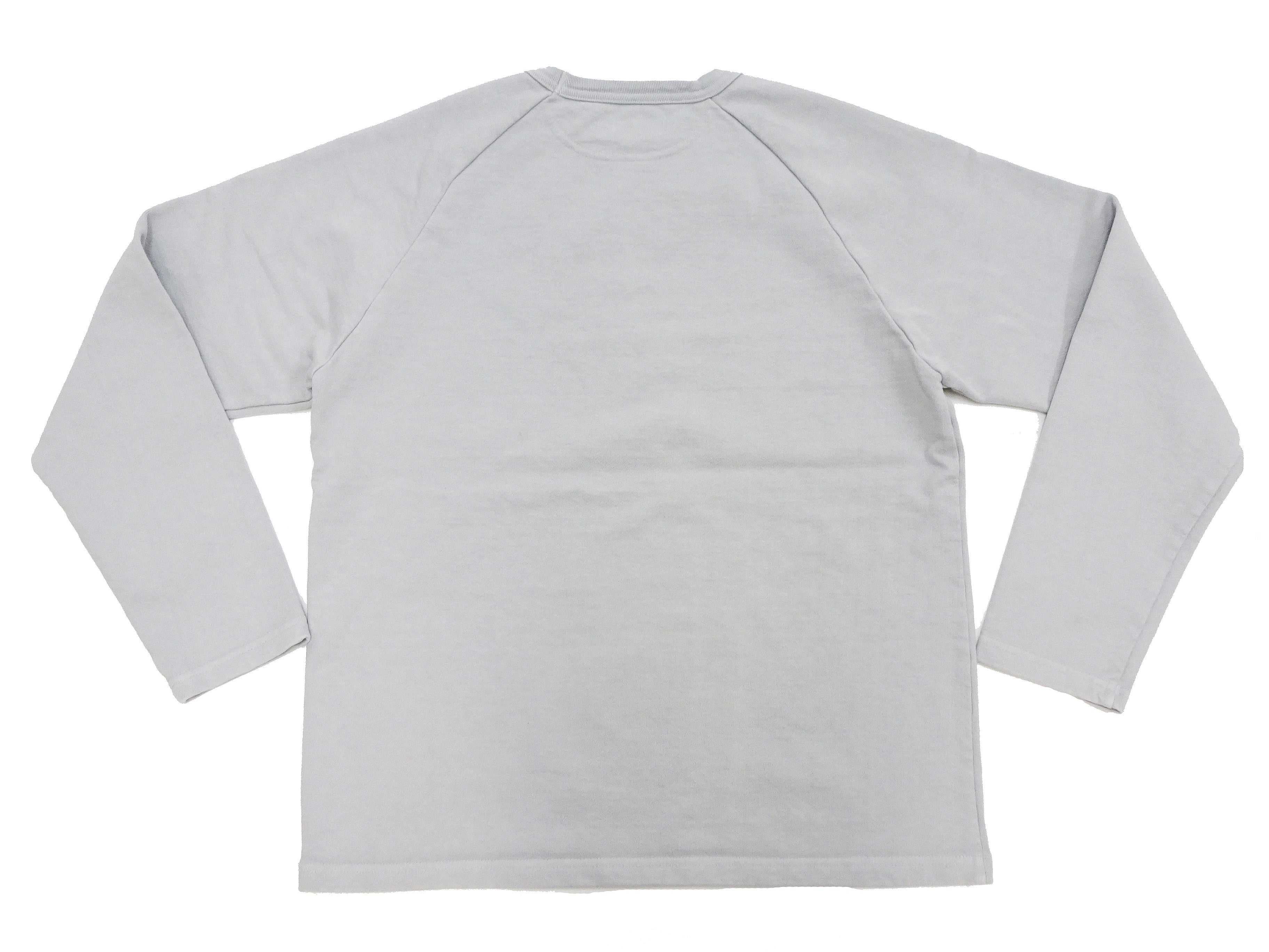 Japan Blue Jeans Long Sleeve French Terry T-Shirt Men's Casual Plain Crew-Neck Raglan-Sleeve Inlay Shirt JBKN1001 Light-Gray - Image 12