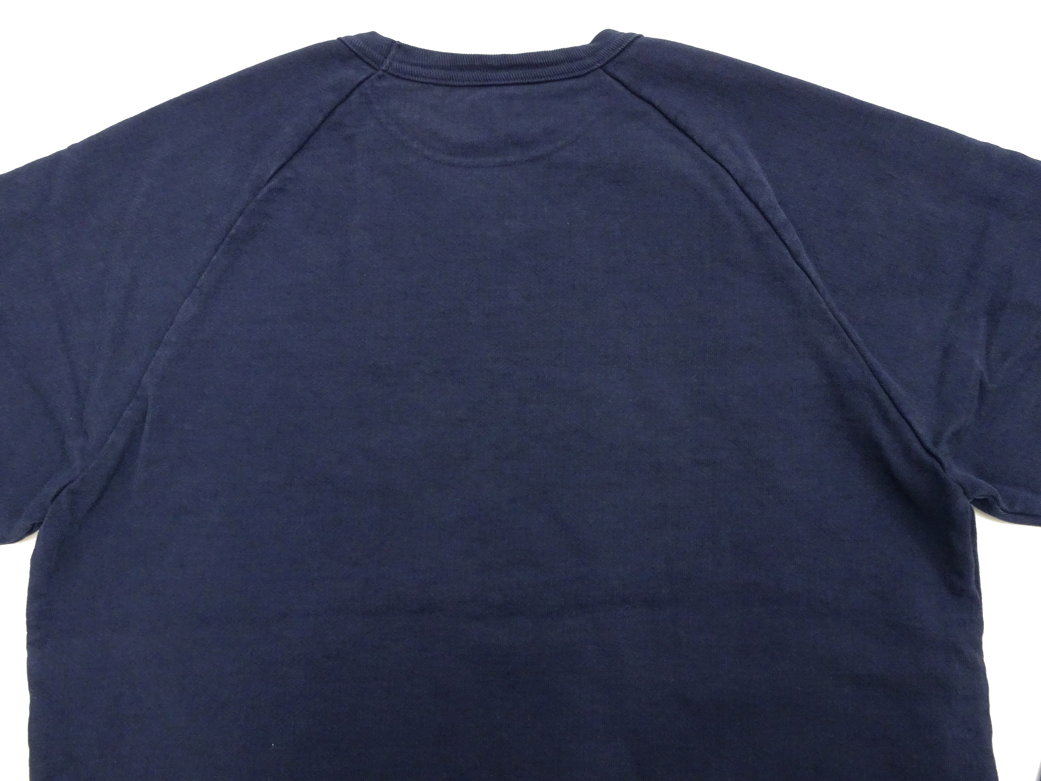 Japan Blue Jeans Long Sleeve French Terry T-Shirt Men's Casual Plain Crew-Neck Raglan-Sleeve Inlay Shirt JBKN1001 Navy-Blue - Image 13