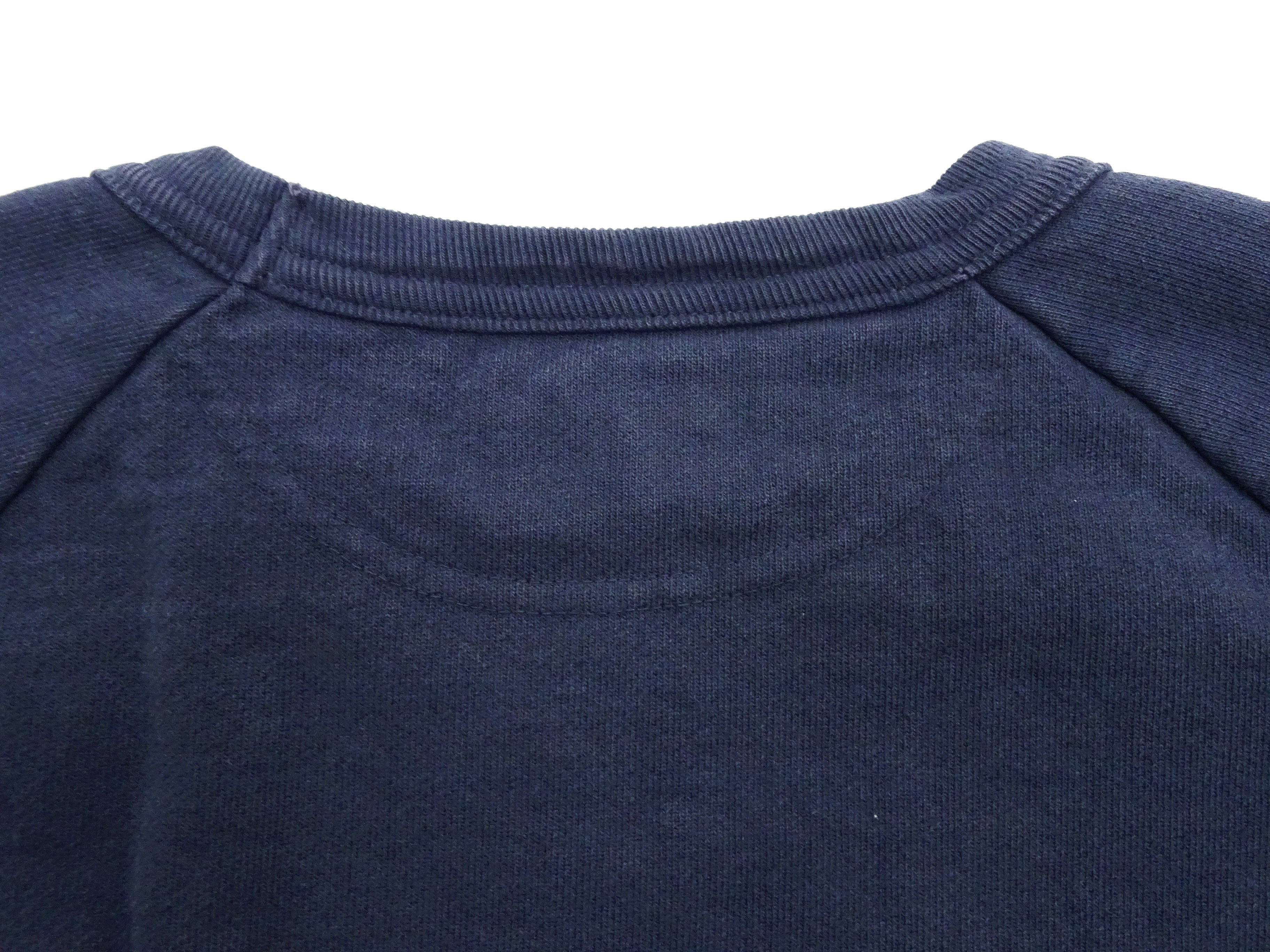 Japan Blue Jeans Long Sleeve French Terry T-Shirt Men's Casual Plain Crew-Neck Raglan-Sleeve Inlay Shirt JBKN1001 Navy-Blue - Image 14