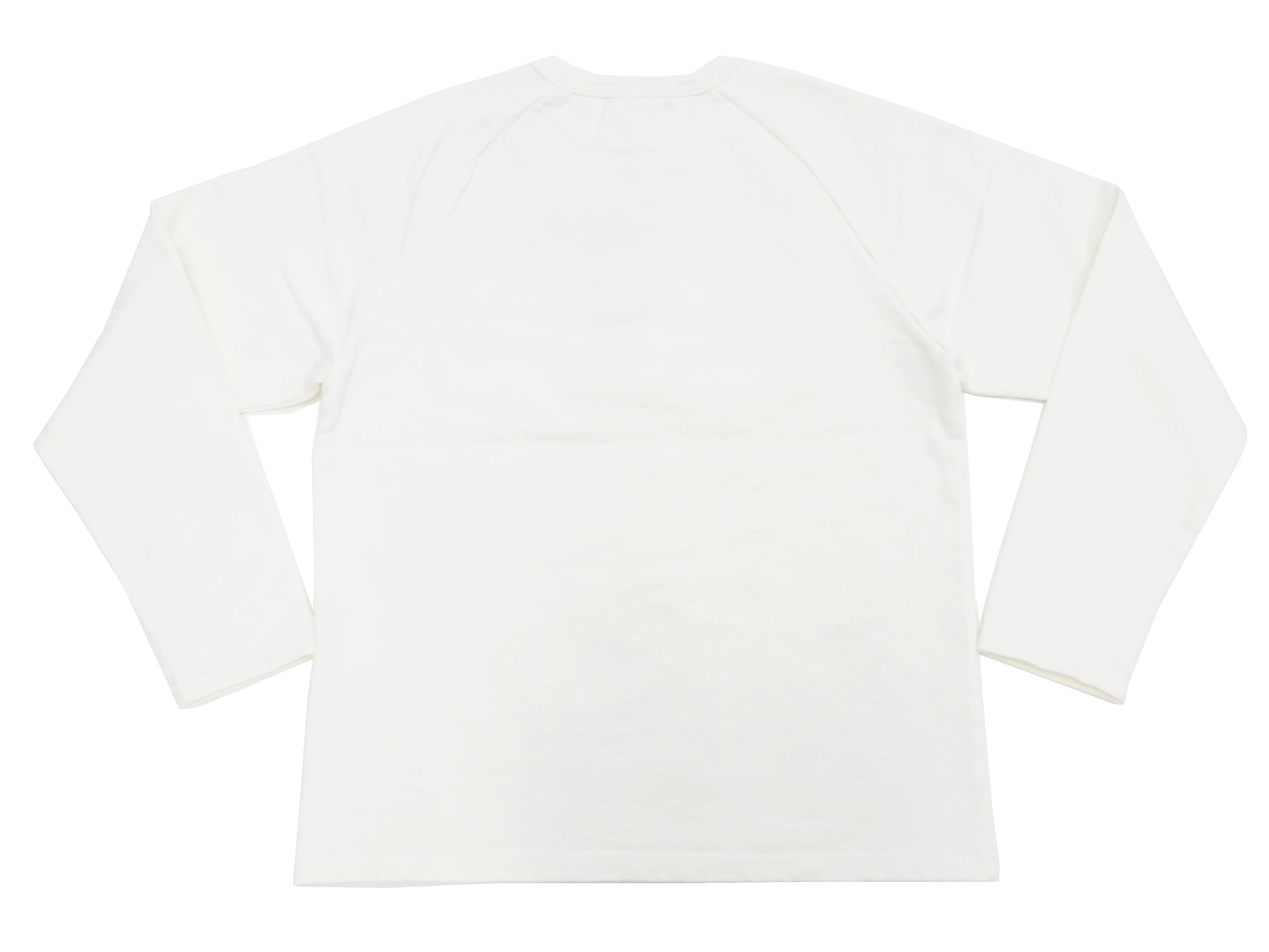 Japan Blue Jeans Long Sleeve French Terry T-Shirt Men's Casual Plain Crew-Neck Raglan-Sleeve Inlay Shirt JBKN1001 White - Image 12