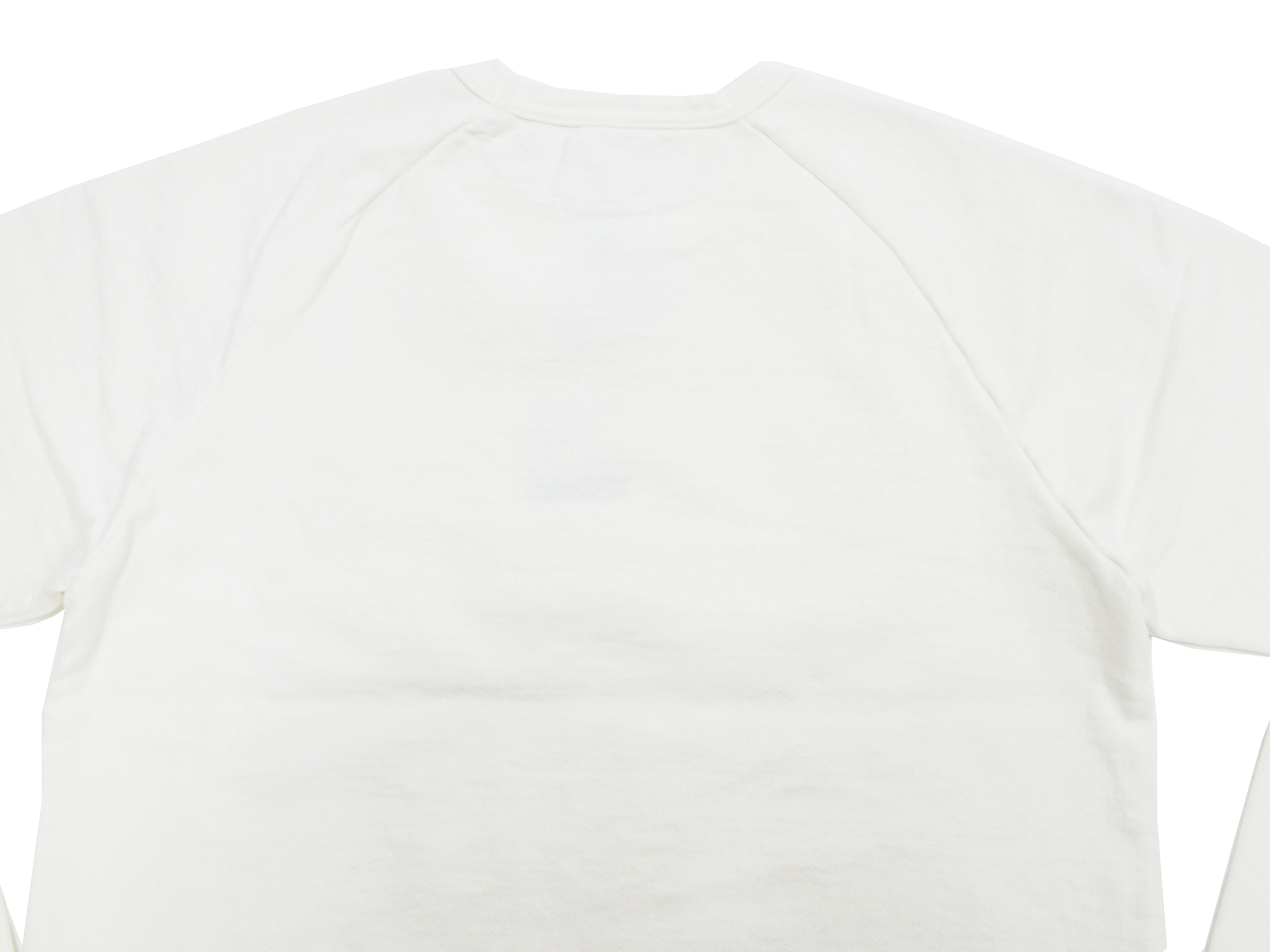 Japan Blue Jeans Long Sleeve French Terry T-Shirt Men's Casual Plain Crew-Neck Raglan-Sleeve Inlay Shirt JBKN1001 White - Image 13