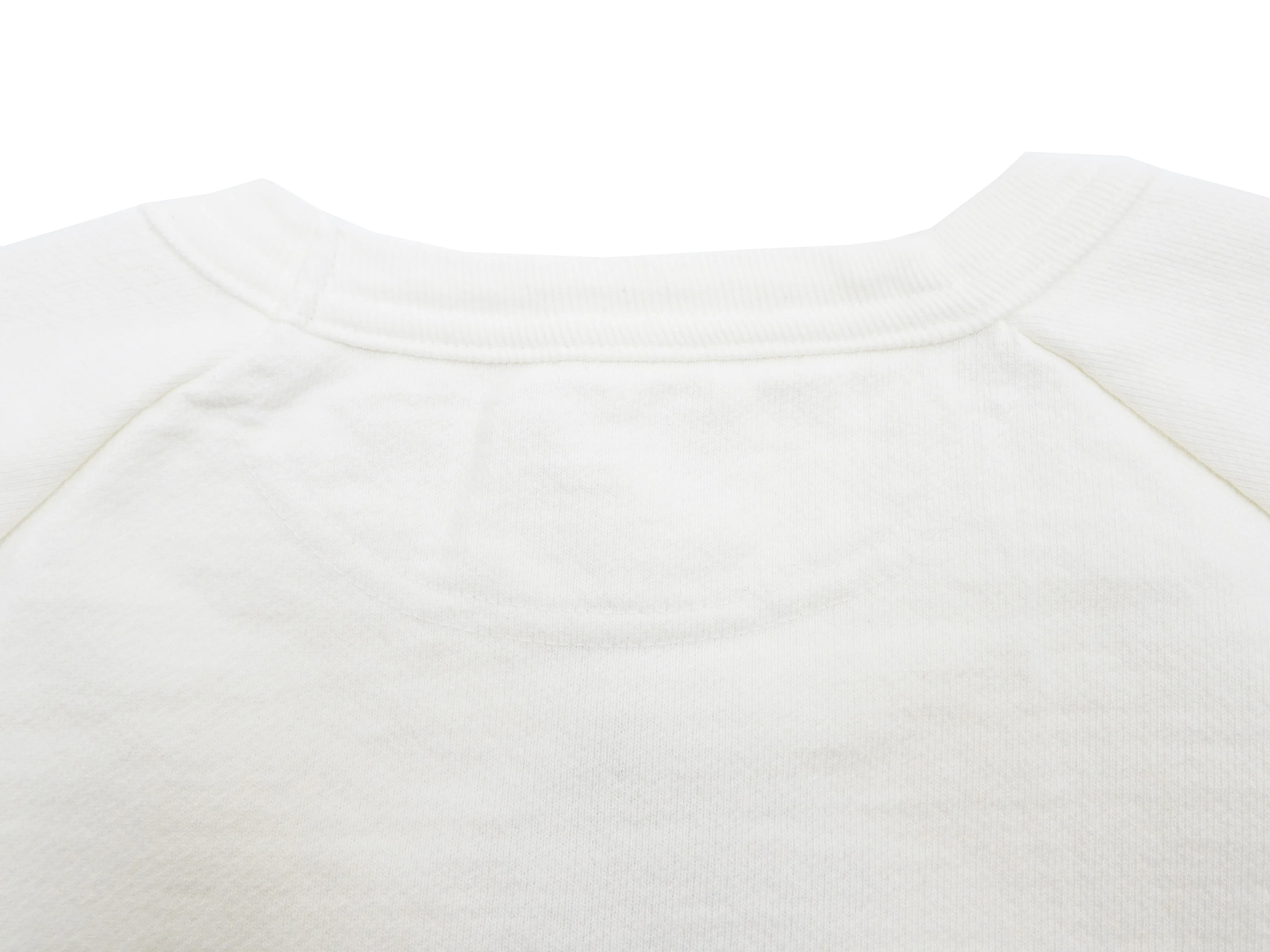 Japan Blue Jeans Long Sleeve French Terry T-Shirt Men's Casual Plain Crew-Neck Raglan-Sleeve Inlay Shirt JBKN1001 White - Image 14