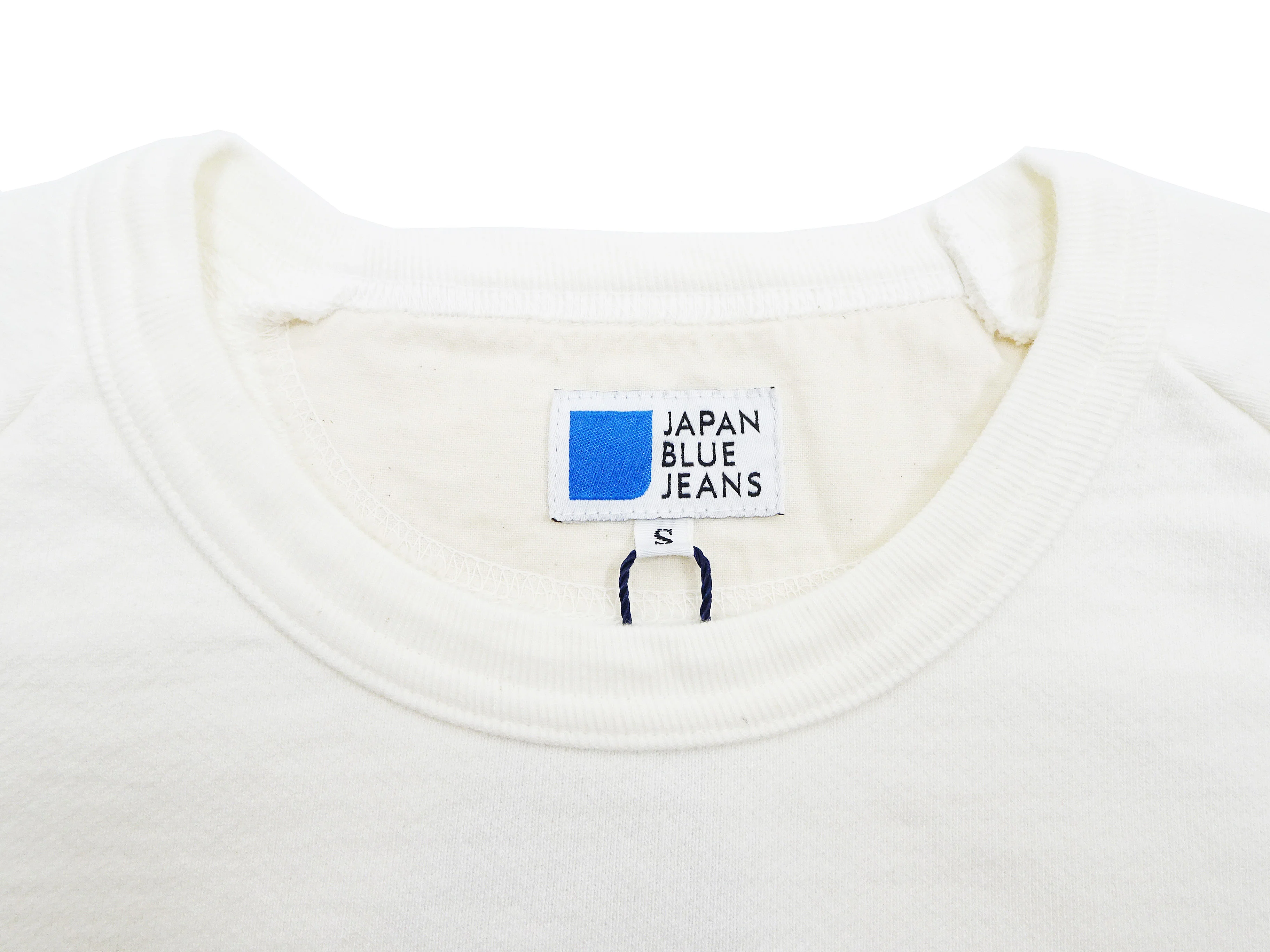 Japan Blue Jeans Long Sleeve French Terry T-Shirt Men's Casual Plain Crew-Neck Raglan-Sleeve Inlay Shirt JBKN1001 White - Image 8