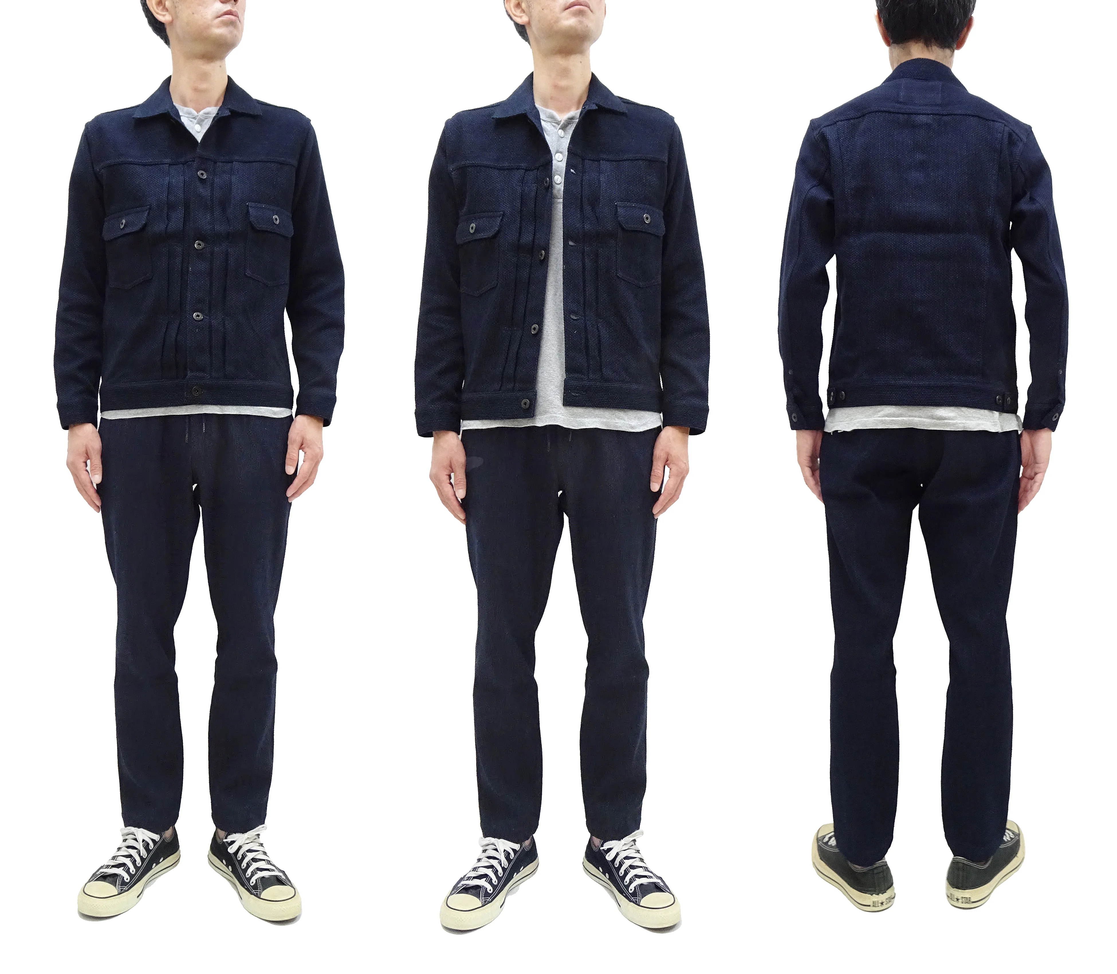 Japan Blue Jeans Sashiko Jacket JBGJ1005 Men's Casual Type 2 Style 11oz Japanese Sashiko Indigo Jacket - Image 3