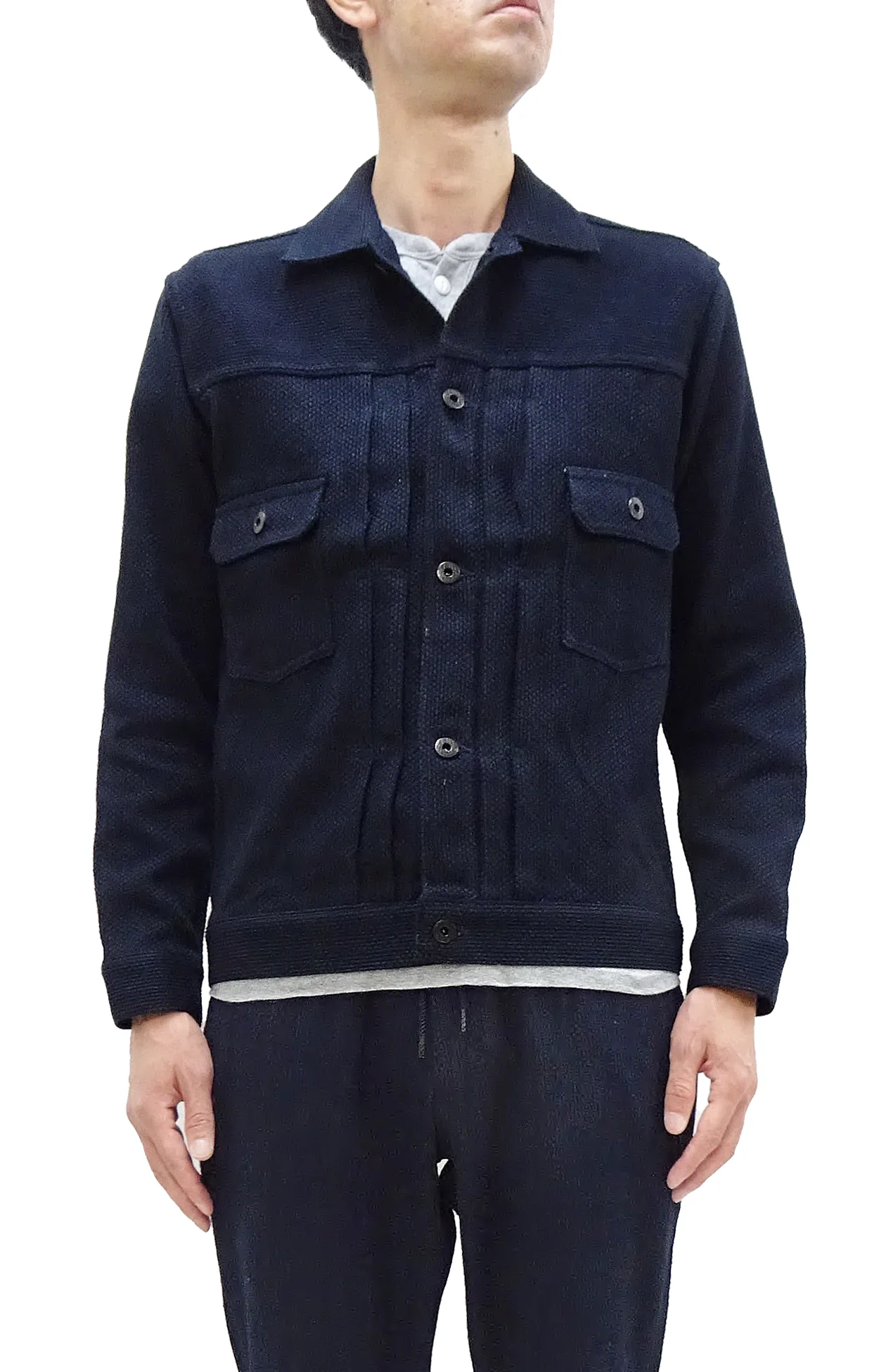 Japan Blue Jeans Sashiko Jacket JBGJ1005 Men's Casual Type 2 Style 11oz Japanese Sashiko Indigo Jacket - Image 4