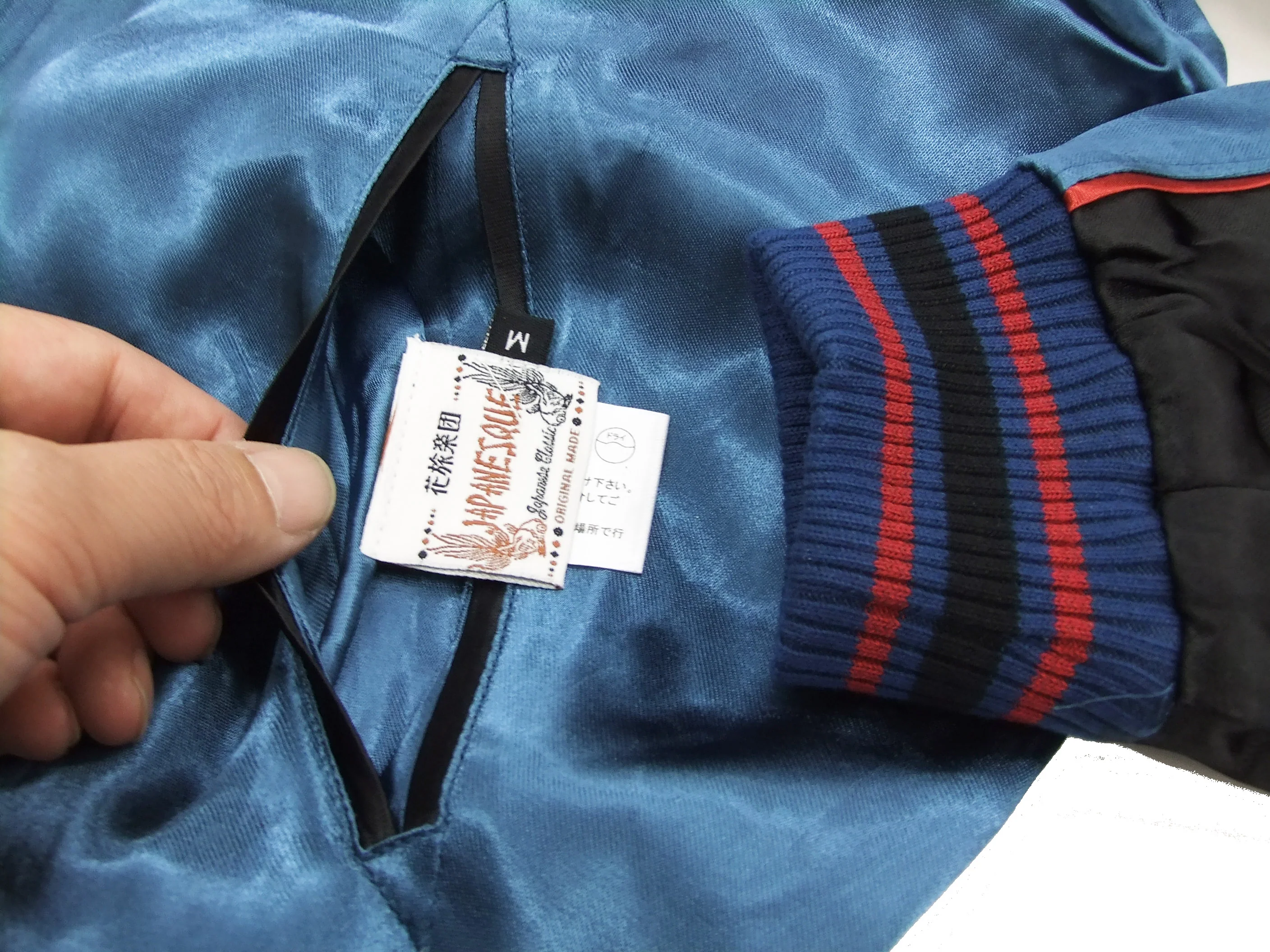 Japanesque Japanese Souvenir Jacket 3RSJ-029 Japan map Men's Sukajan Navy-Blue/Black - Image 11