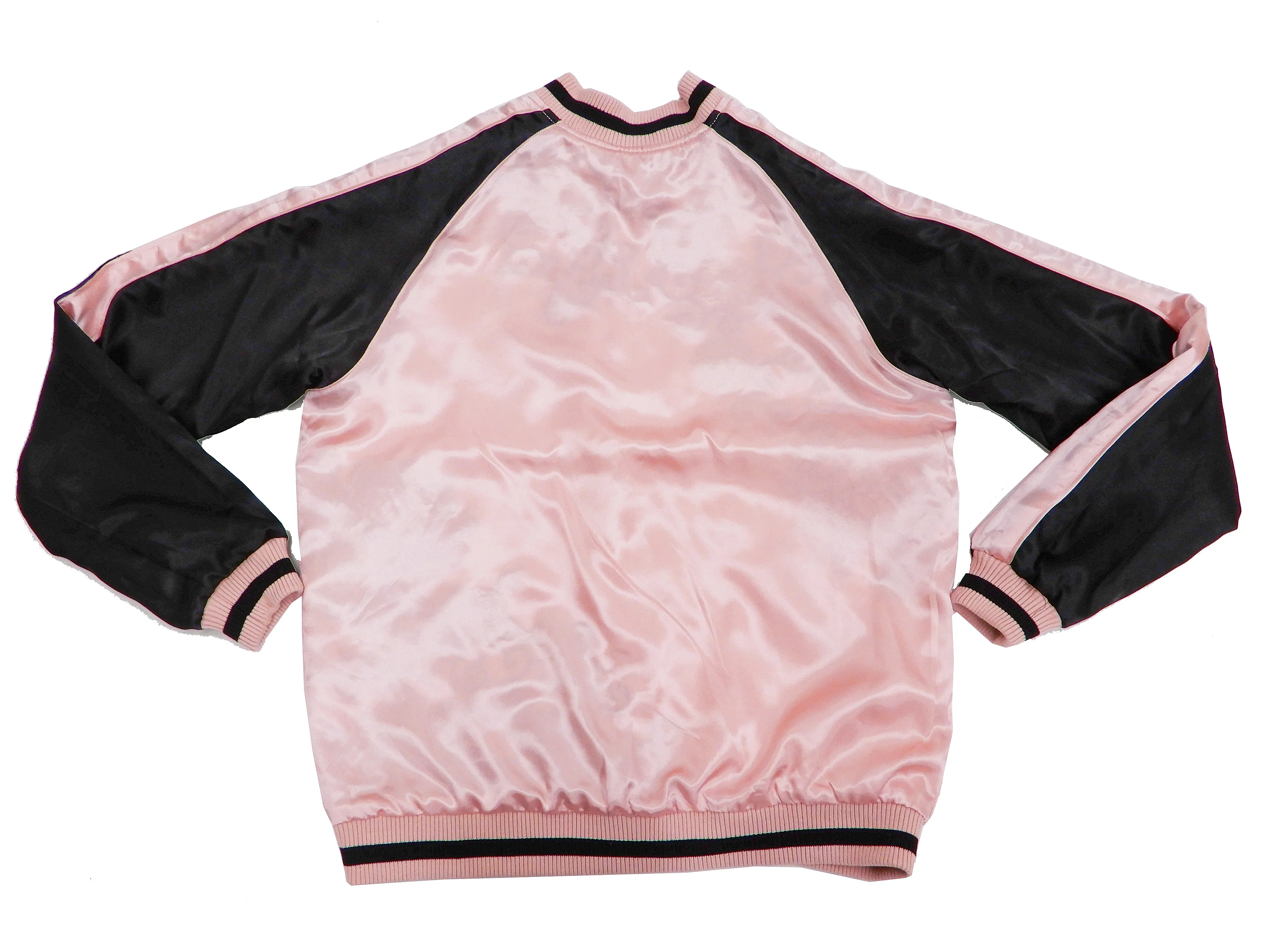 Japanesque Men's Japanese Souvenir Jacket Chrysanthemum Sukajan 3RSJ-703 Pink/Black - Image 15