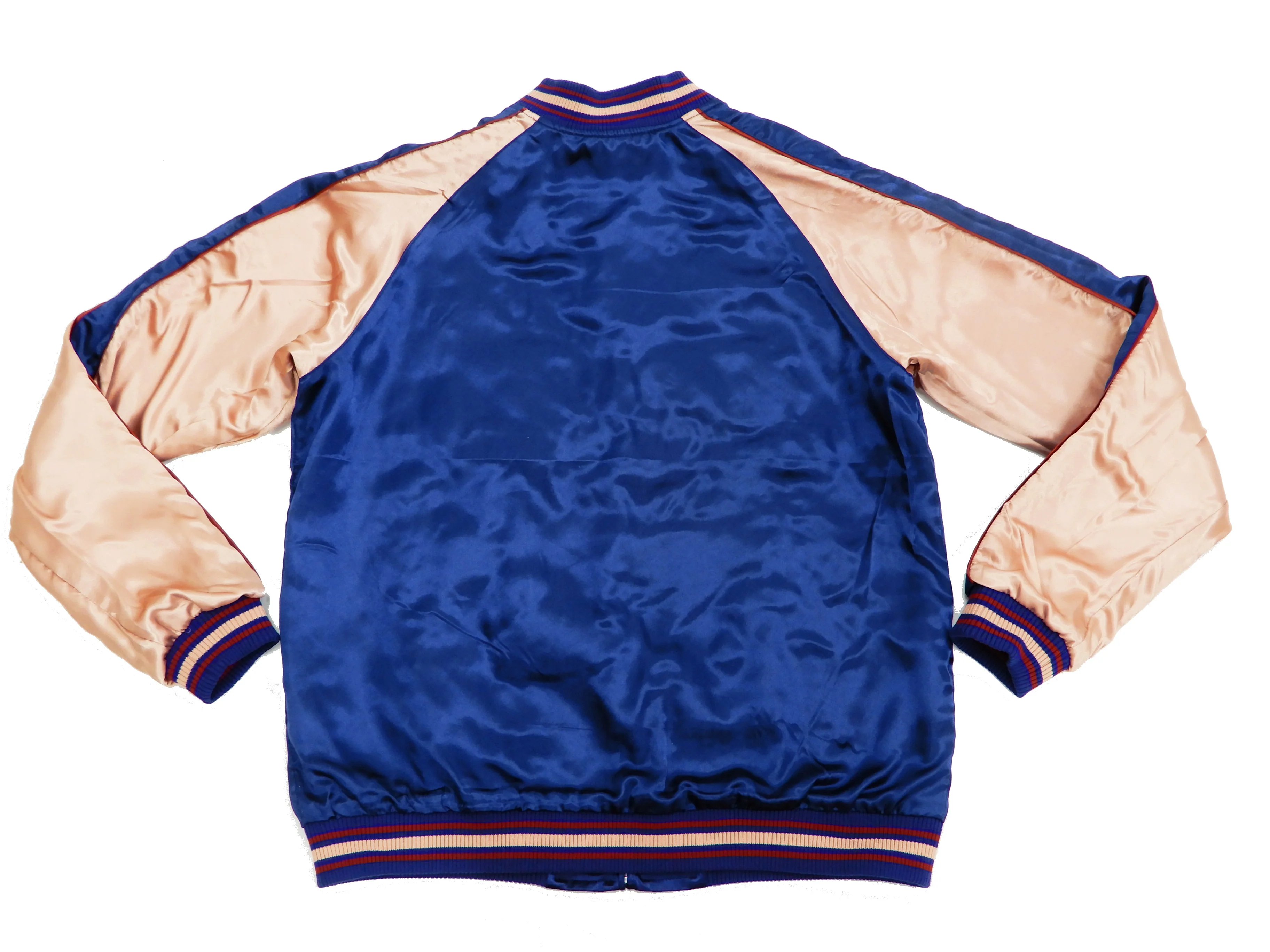 Japanesque Men's Japanese Souvenir Jacket Goldfish Sukajan 3RSJ-044 Navy-Blue/Pink - Image 15
