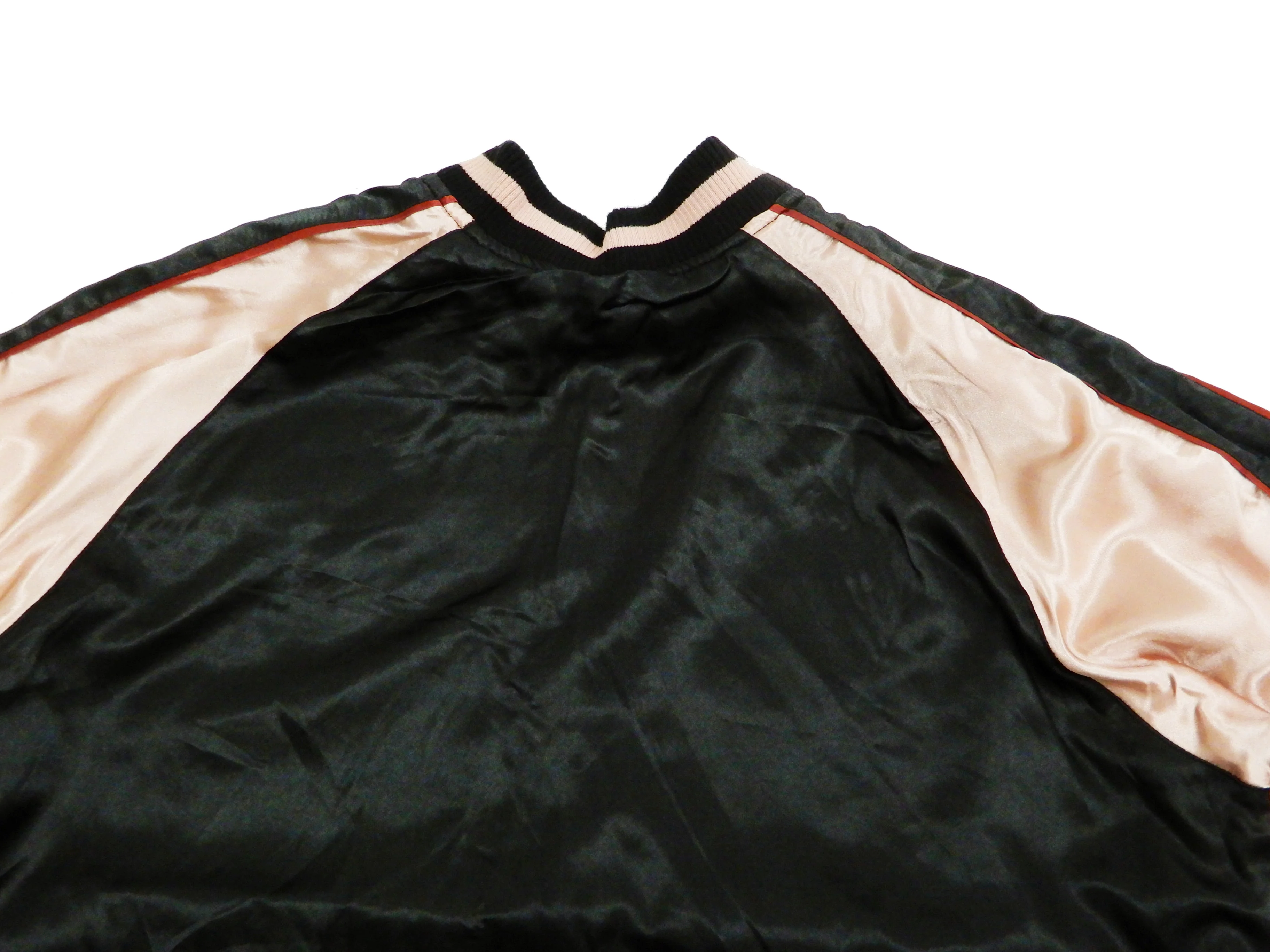 Japanesque Men's Japanese Souvenir Jacket Komainu Embroidered Sukajan 3RSJ-046 Black/Pink - Image 16