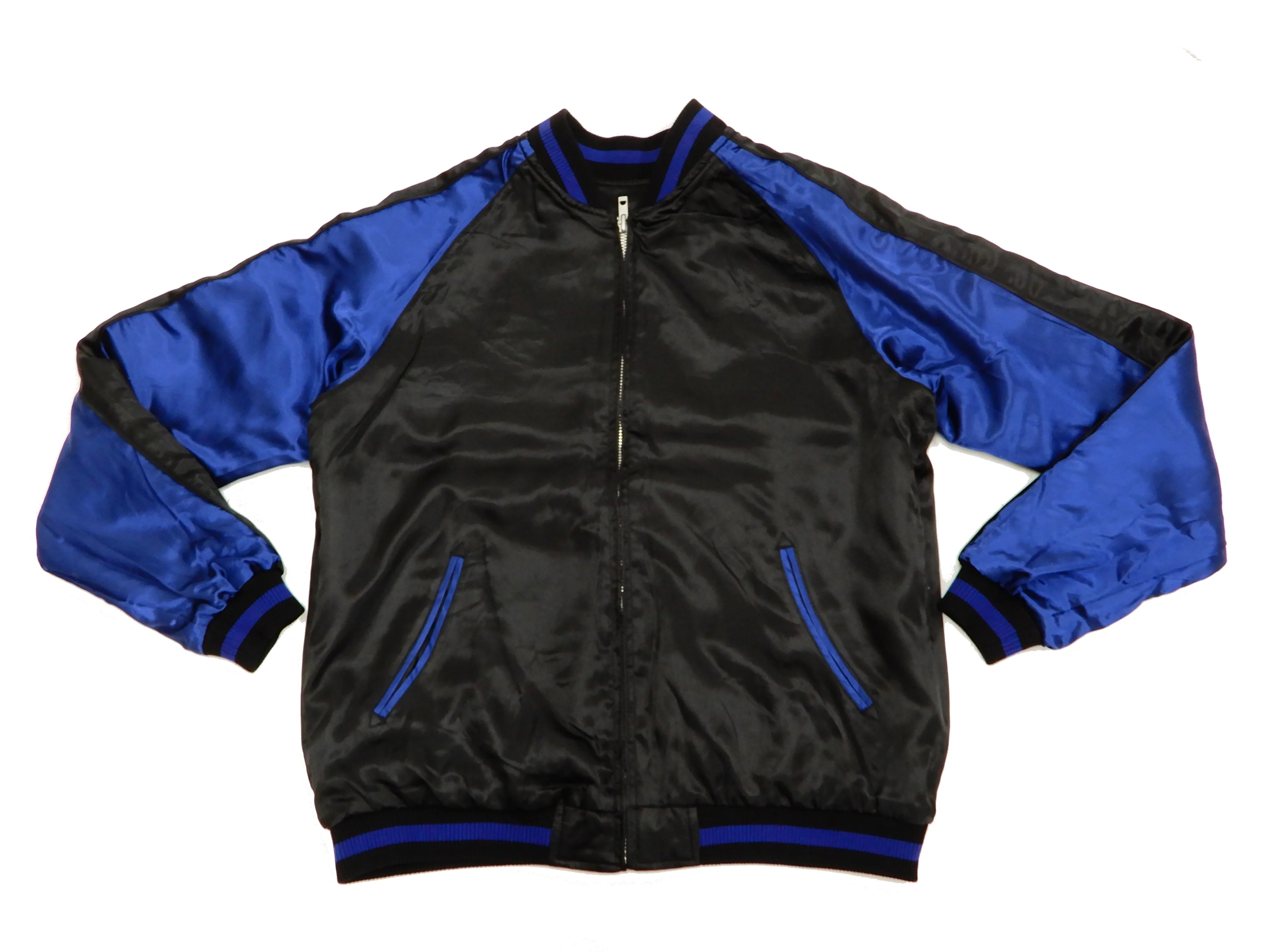 Japanesque Men's Japanese Souvenir Jacket Manta Ray Sukajan 3RSJ-048 BlacK/Navy-Blue - Image 13