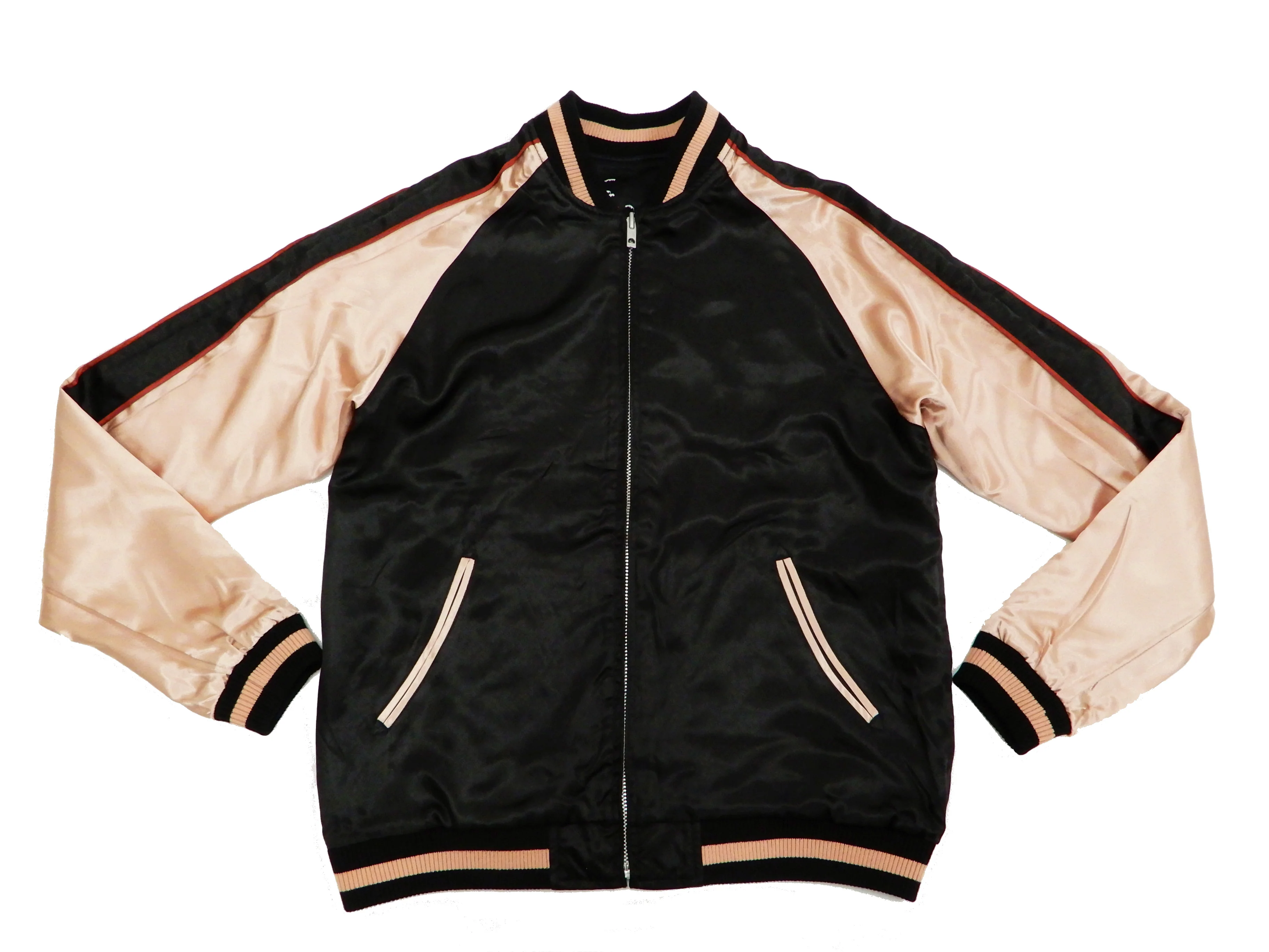 Japanesque Men's Japanese Souvenir Jacket Panda and Fireworks Sukajan 3RSJ-039 Black/Pink - Image 12