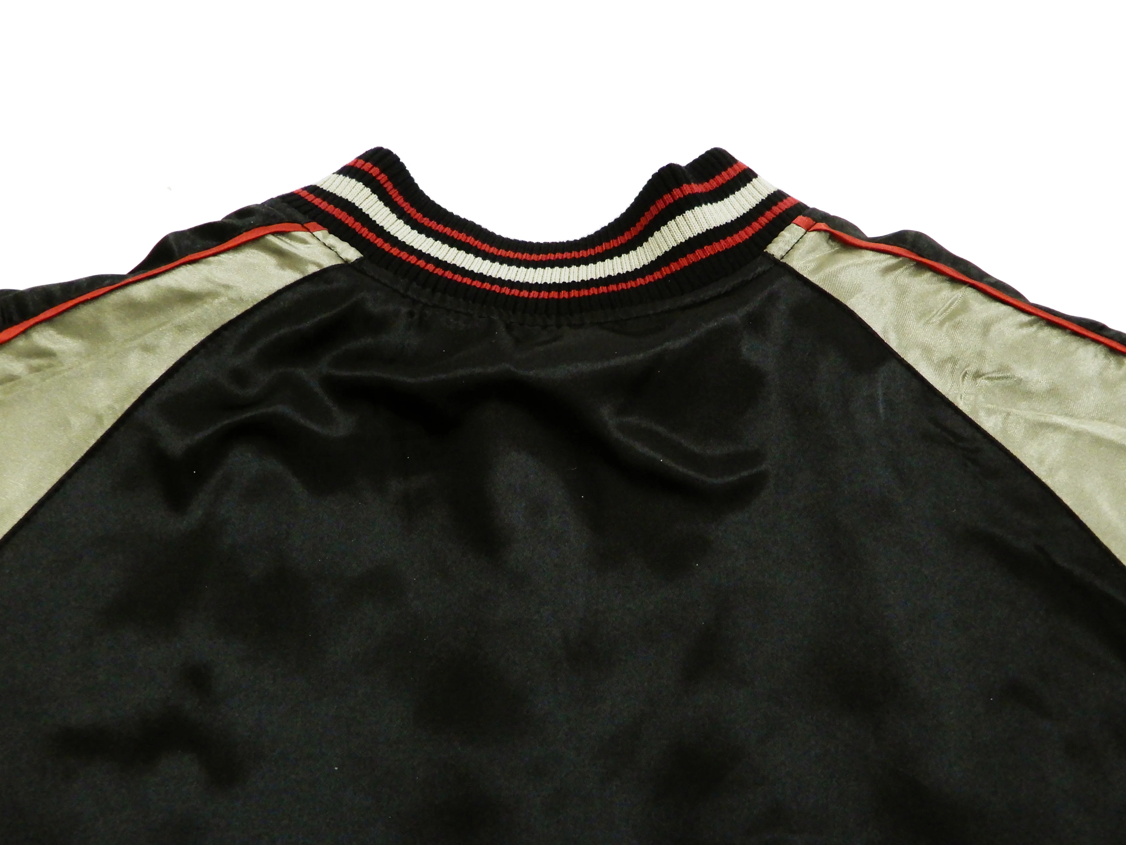 Japanesque Men's Japanese Souvenir Jacket Weeping Cherry Sukajan 3RSJ-038 Black/Beige - Image 16