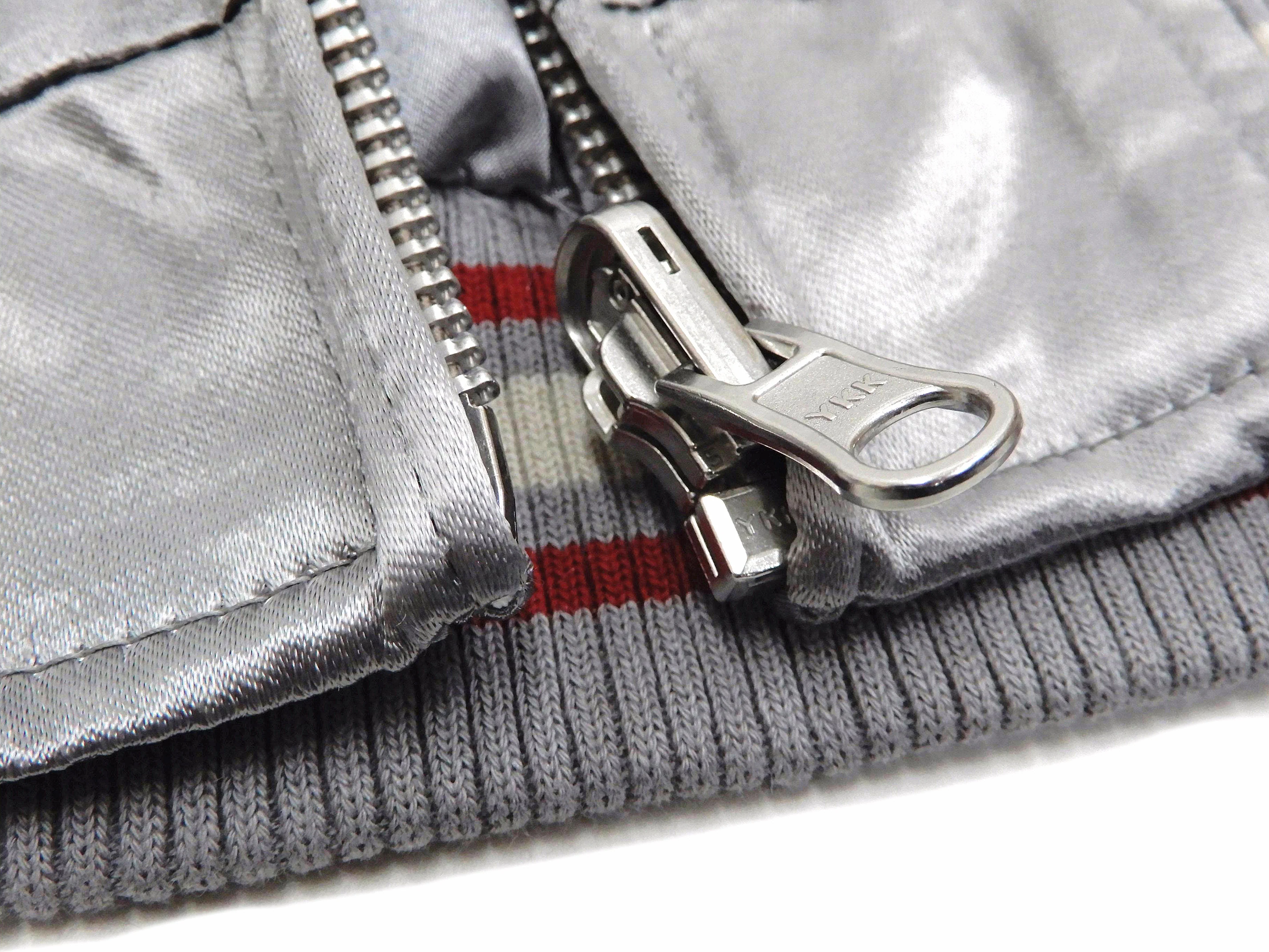 Japanesque Sukajan Jacket Men's Japanese Souvenir Jacket Weeping Cherry 3RSJ-753 Gray/Off - Image 11