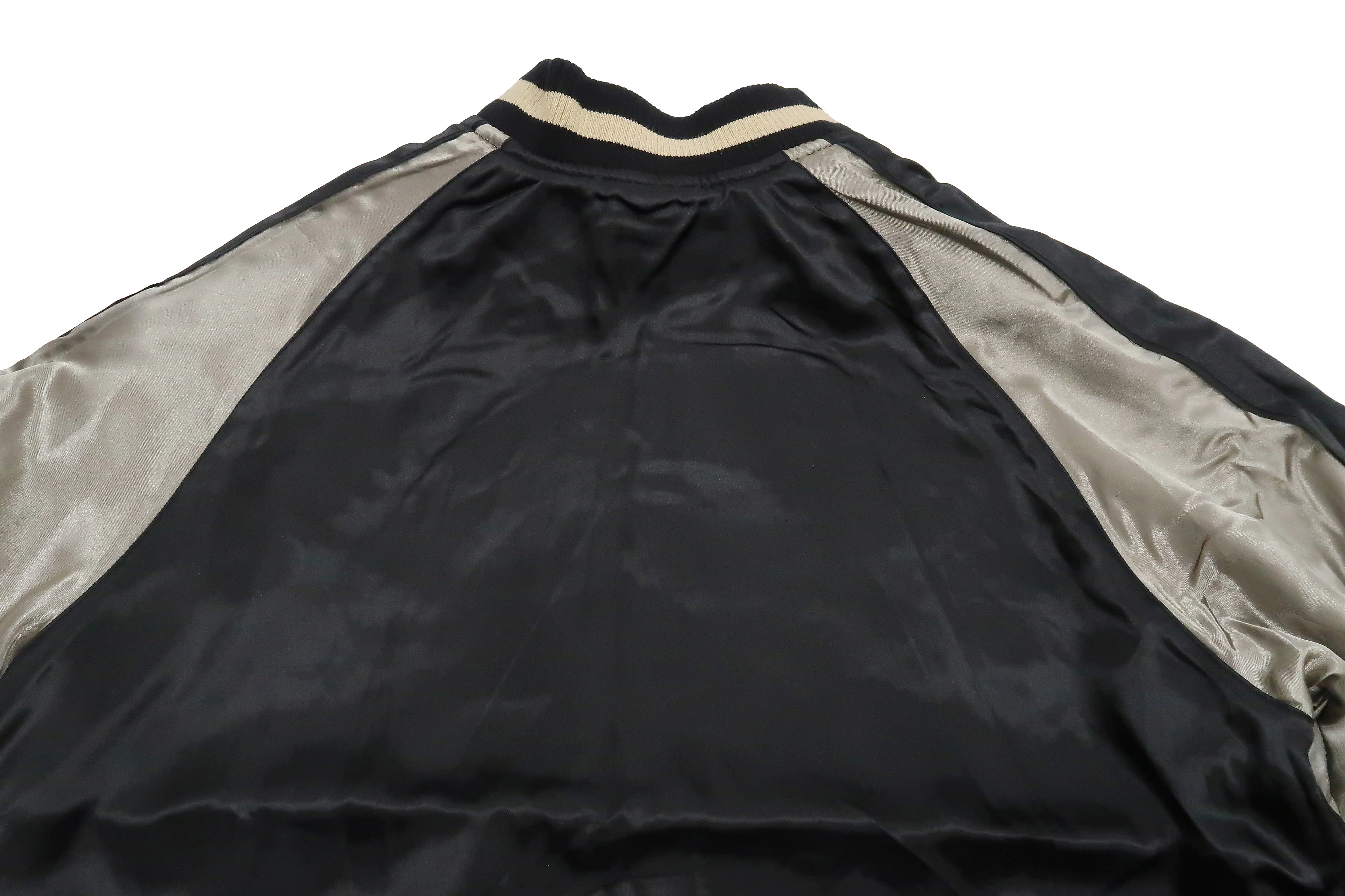 Japanesque Sukajan Men's Japanese Souvenir Jacket Fujin Embroidery 3RSJ-020 Black - Image 18