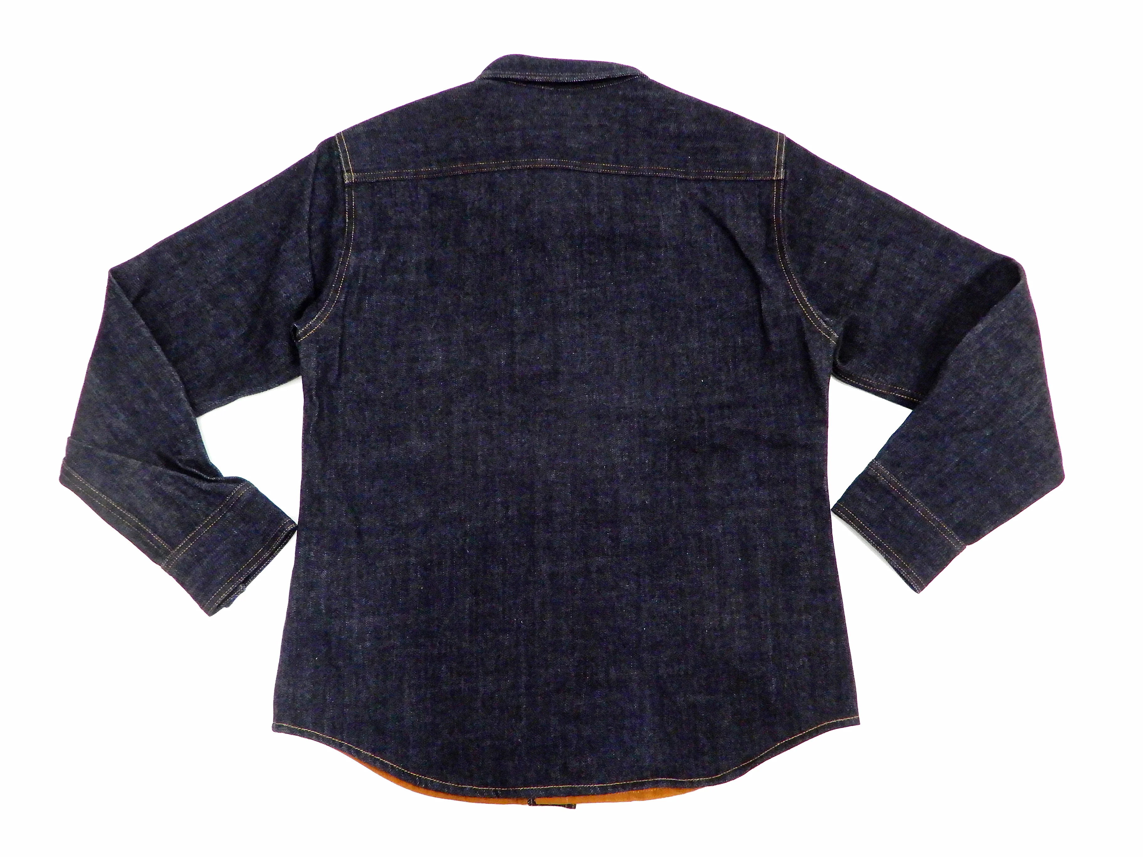 Kojima Genes Contrast Panel Shirt Men's Long Sleeve Two Tone Button Up Shirt rnb2081 RNB-2081 Camel Duck Canvas/Indigo Denim - Image 9