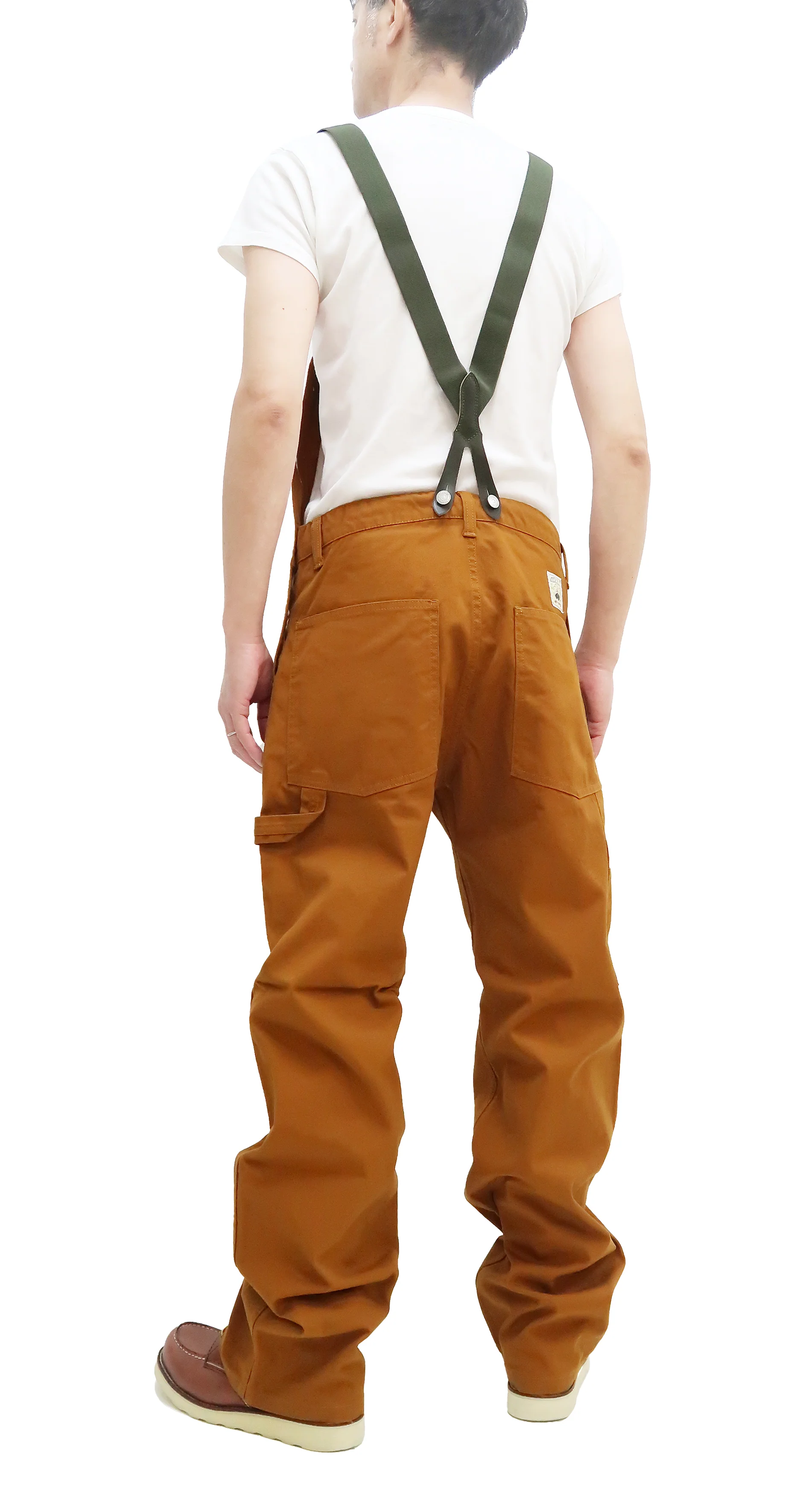 Kojima Genes Overalls Men's Casual Duck Bib Overall with Suspender Straps Low-Back RNB-1335F rnb1335f Camel Duck Canvas - Image 5