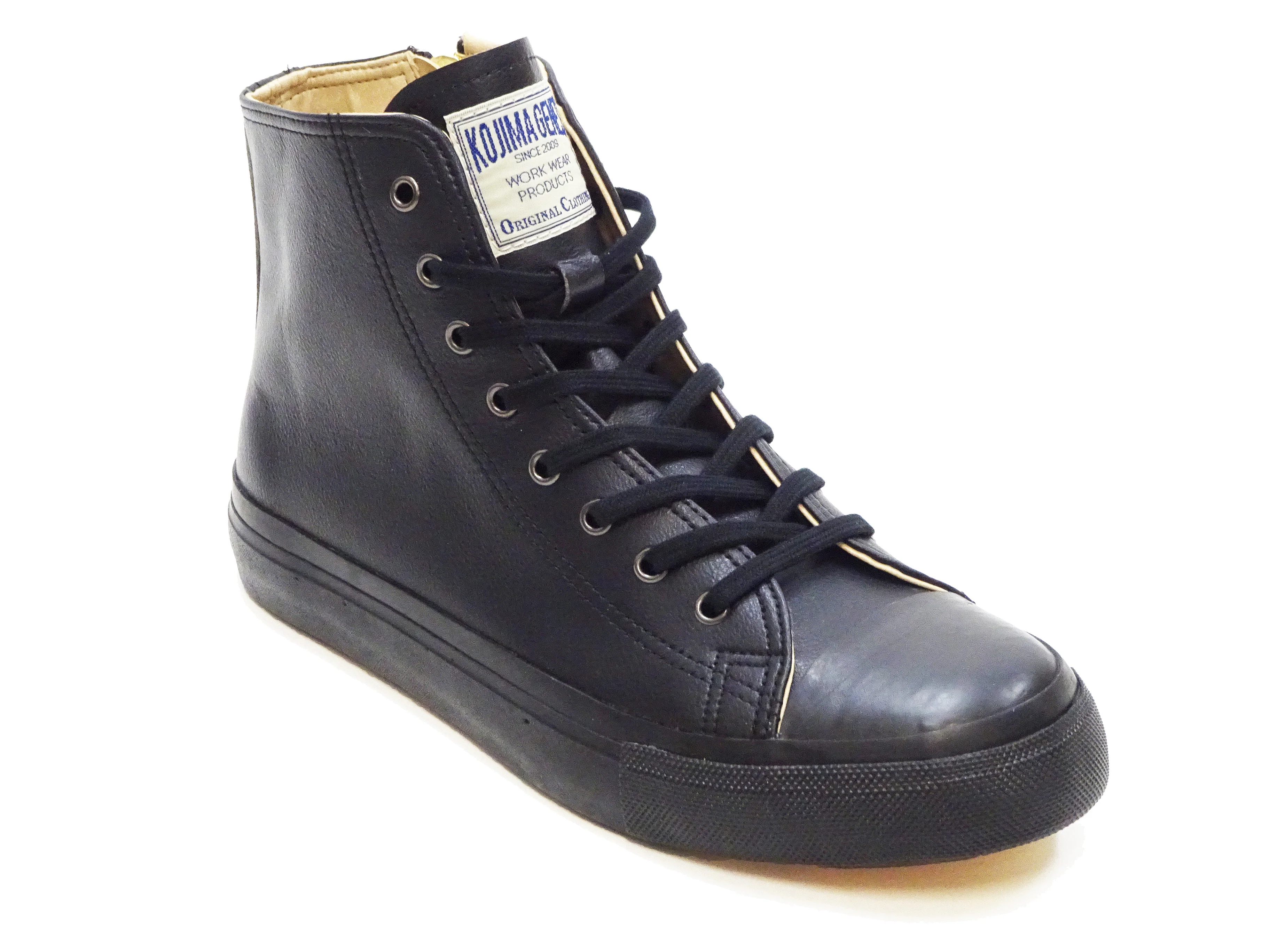 Kojima Genes Sneakers Men's Casual High Top Microfiber leather Sneakers with Side Zip RNB-8008 rnb8008 Black - Image 6