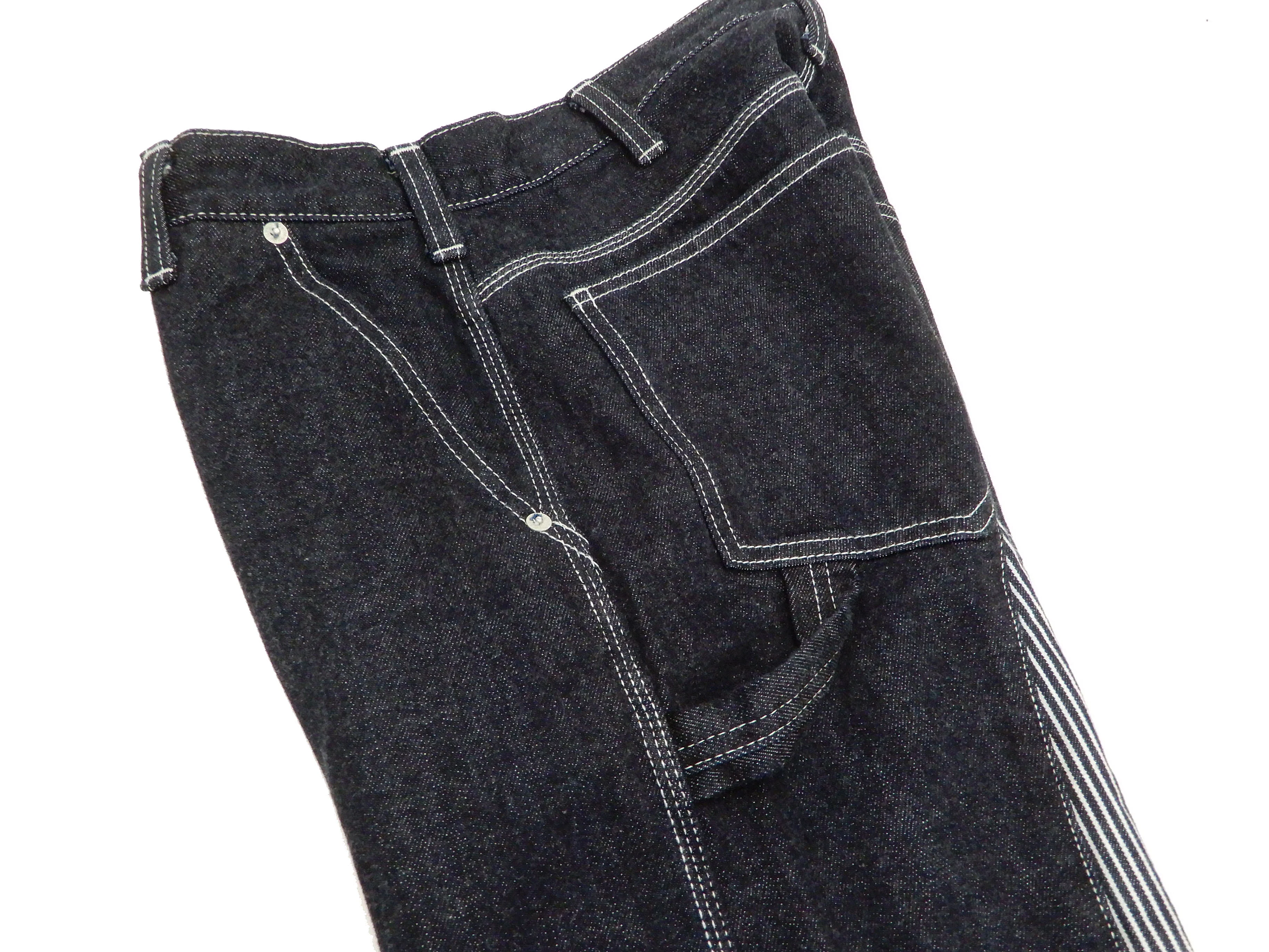 Kojima Genes Two Tone Panel Pants Men's Denim x Hickory Asymmetrical Contrast Panel Work Pants rnb1117 RNB-1117 - Image 12