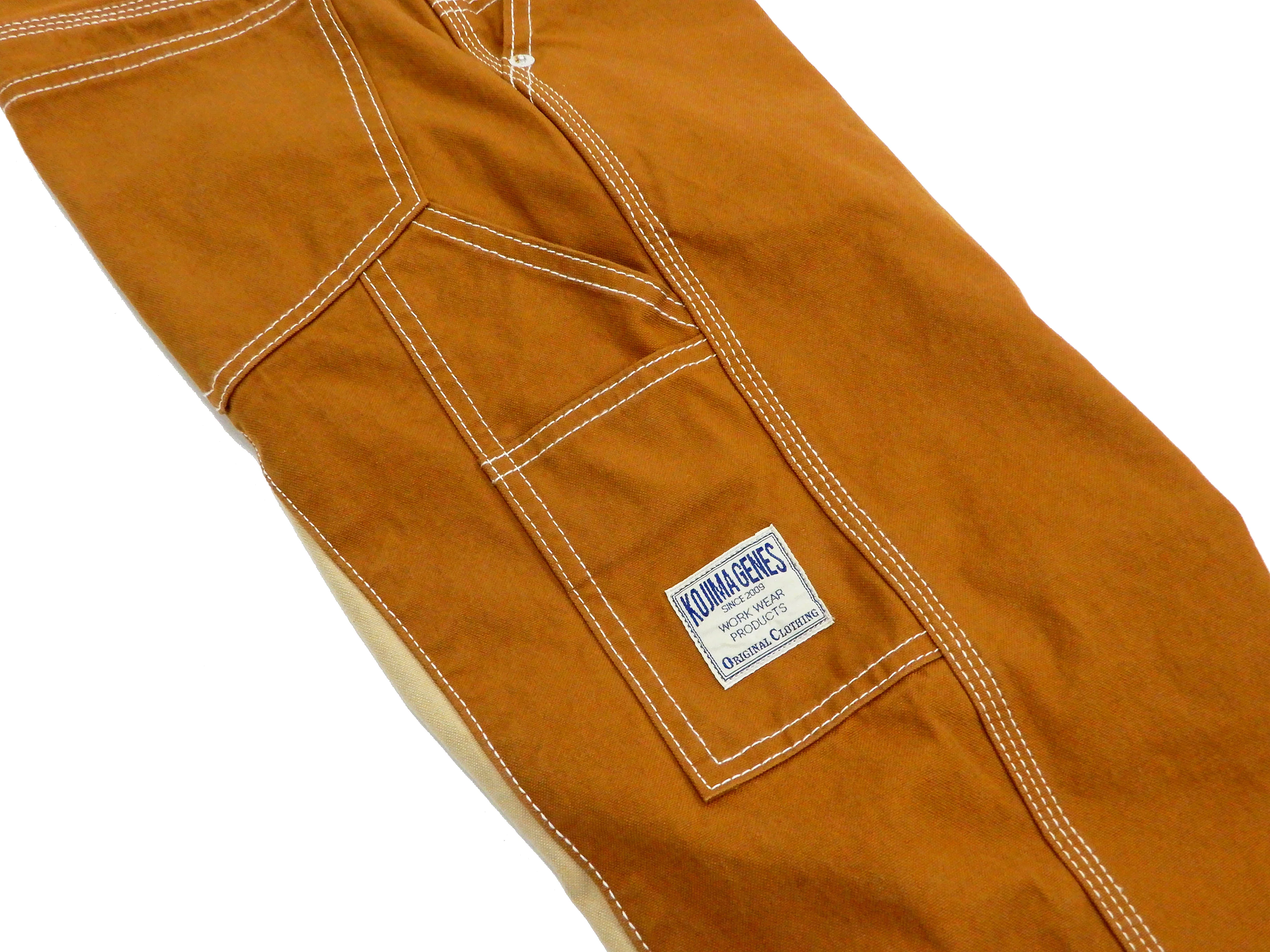 Kojima Genes Two Tone Panel Pants Men's Duck Carpenter Pants with Contrast Inside Leg Panel rnb1081f RNB-1081F Brown/Beige - Image 6