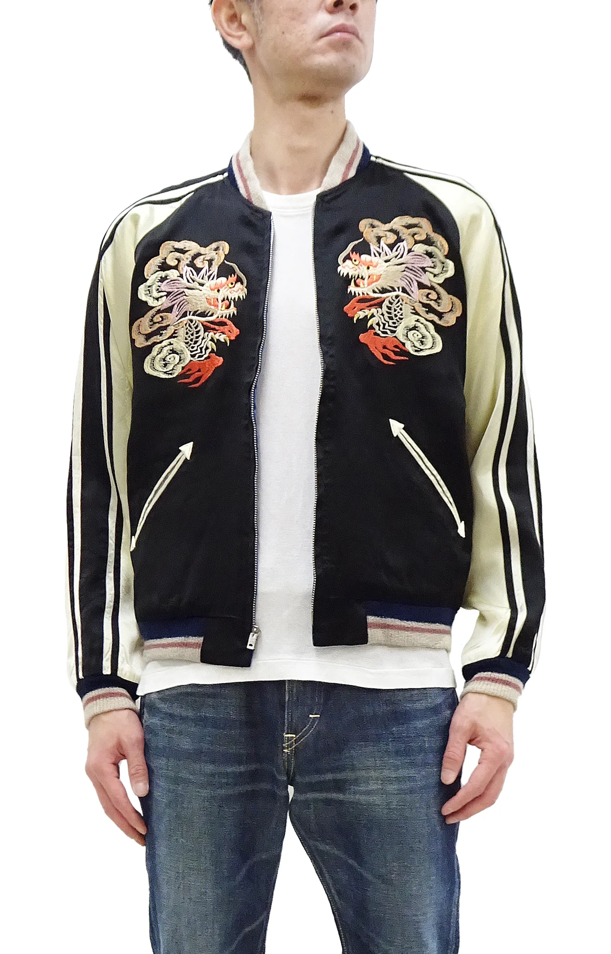 KOSHO & CO. Jacket Tailor Toyo Sukajan Men's Japanese Souvenir Jacket Dragon Embroidery x Japan Map Print TT15531 TT15531-119 - Image 4