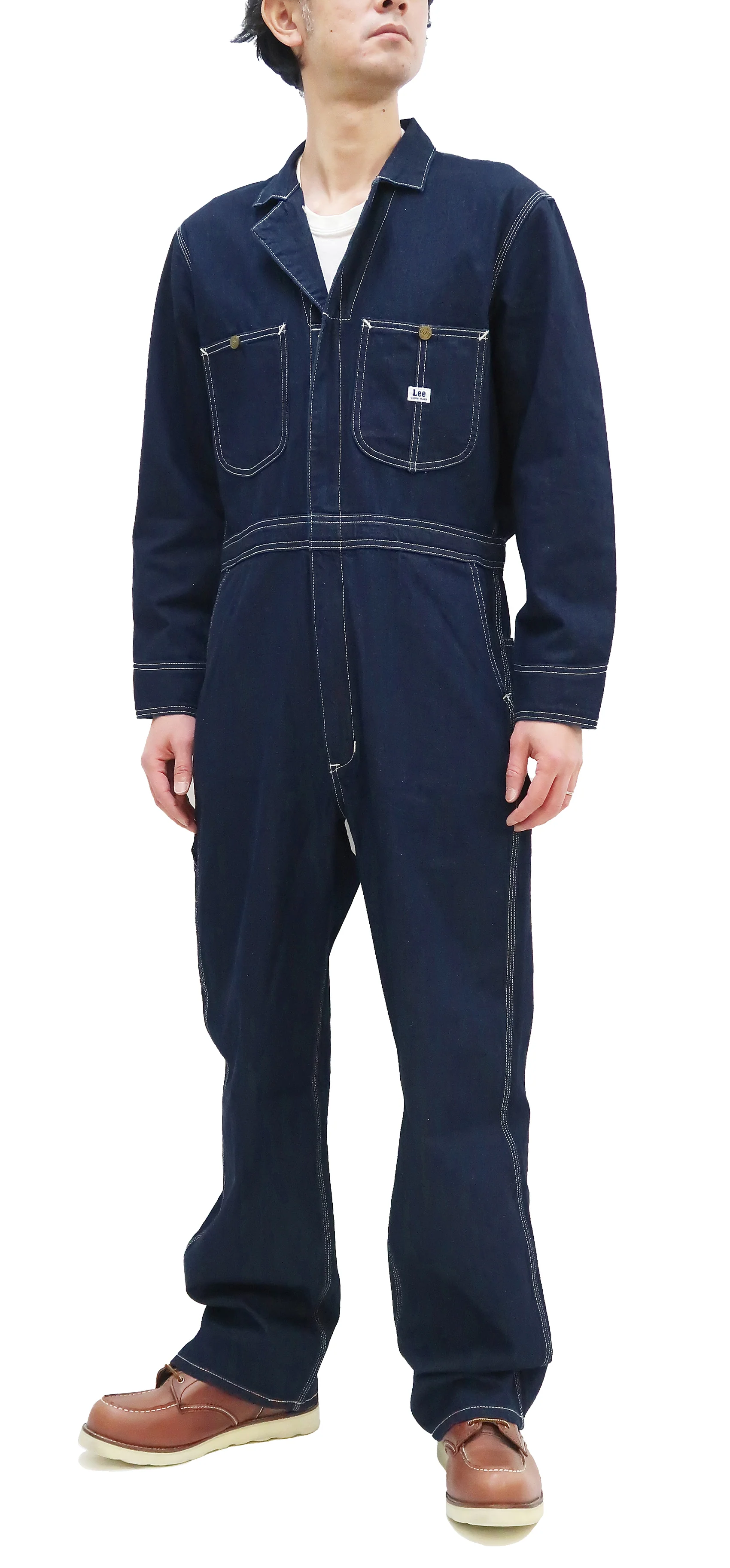 Lee Coverall Men's Reproduction of Union-All Long Sleeve Unlined Coveralls LM7213 LM7213-200 Rince Deep Blue Indigo - Image 5