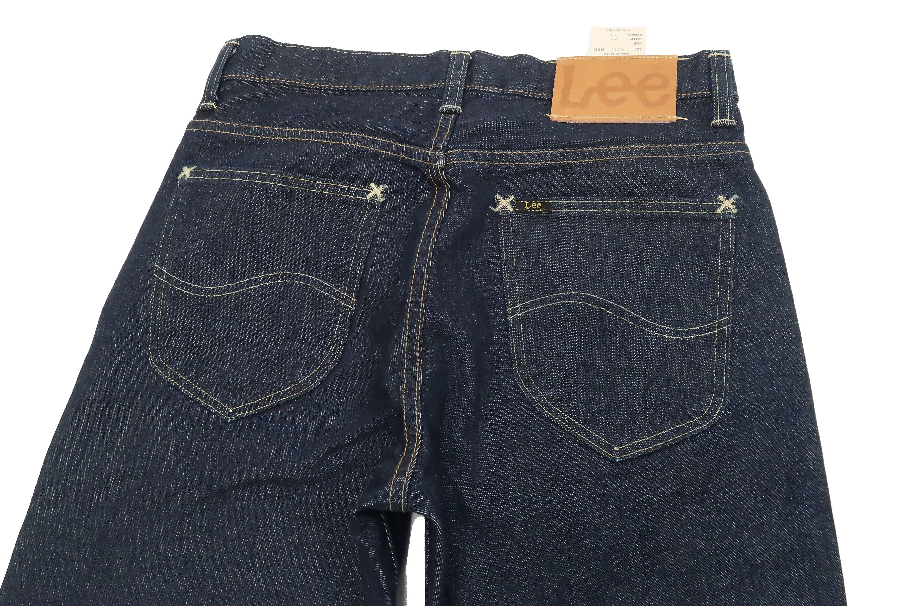 Lee Jeans 101Z with Zip fly Men's Regular Fit Straight Jeans LM8101 Made in Japan LM8101-500 One-Washed Deep Blue Indigo Denim - Image 11