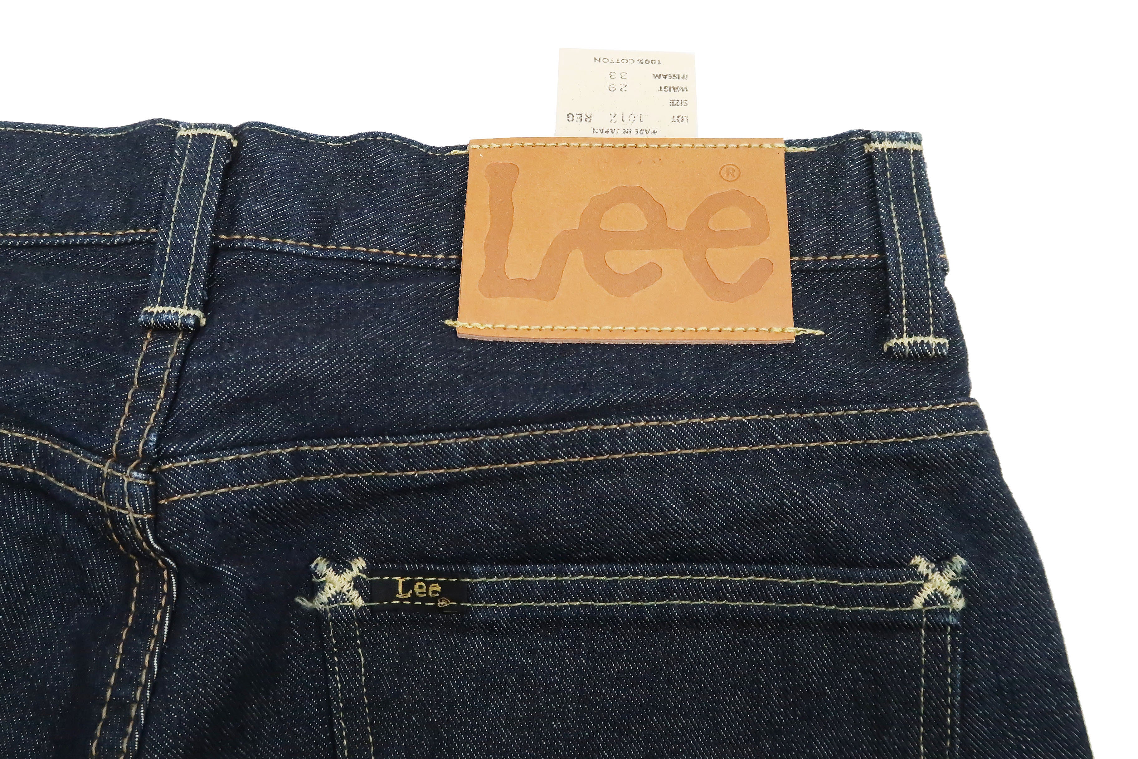 Lee Jeans 101Z with Zip fly Men's Regular Fit Straight Jeans LM8101 Made in Japan LM8101-500 One-Washed Deep Blue Indigo Denim - Image 12