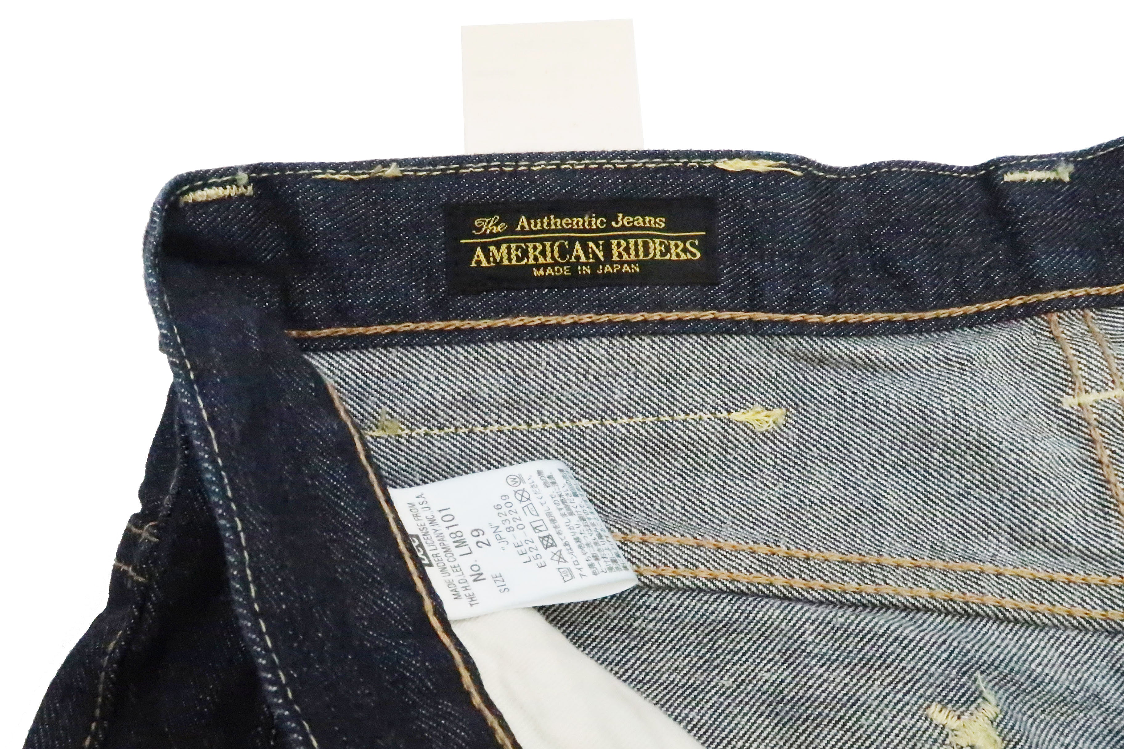 Lee Jeans 101Z with Zip fly Men's Regular Fit Straight Jeans LM8101 Made in Japan LM8101-500 One-Washed Deep Blue Indigo Denim - Image 13