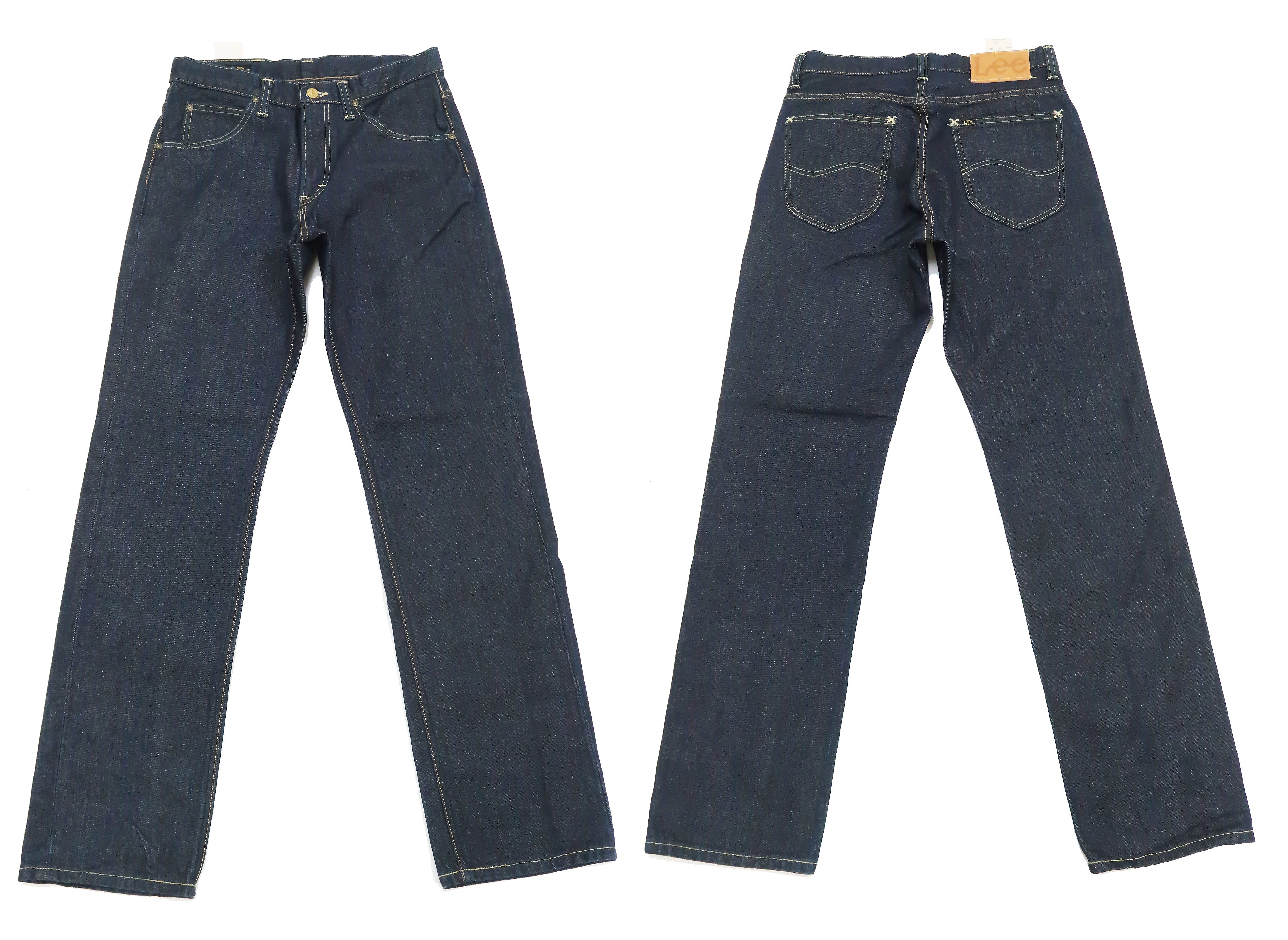 Lee Jeans 101Z with Zip fly Men's Regular Fit Straight Jeans LM8101 Made in Japan LM8101-500 One-Washed Deep Blue Indigo Denim - Image 6