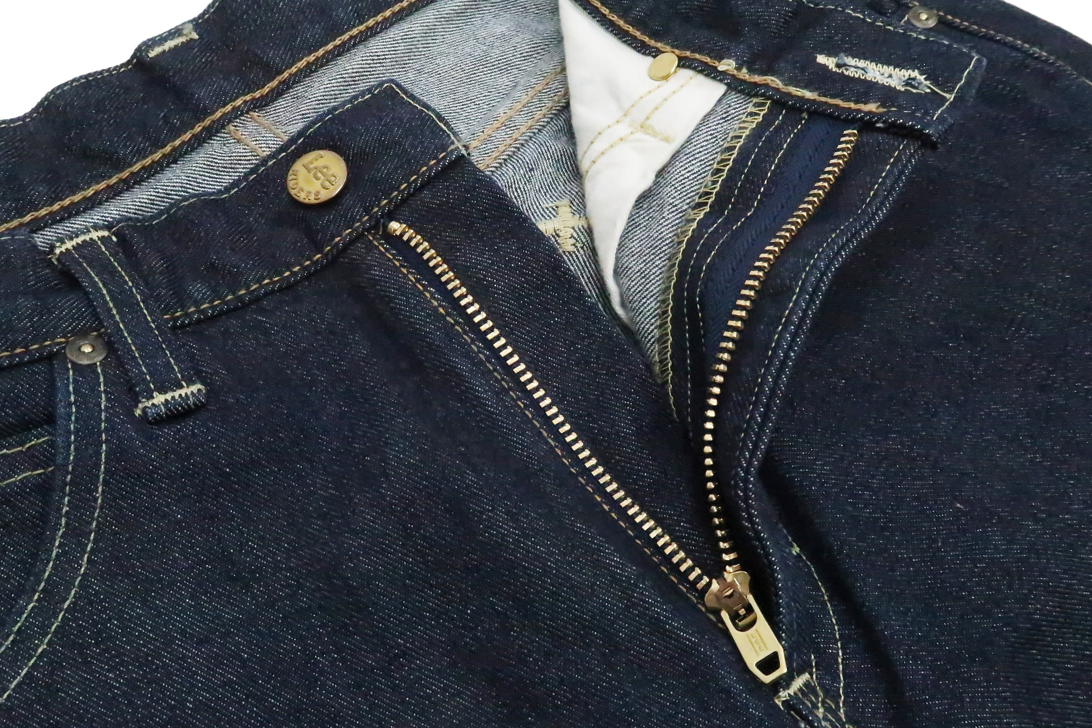 Lee Jeans 101Z with Zip fly Men's Regular Fit Straight Jeans LM8101 Made in Japan LM8101-500 One-Washed Deep Blue Indigo Denim - Image 8