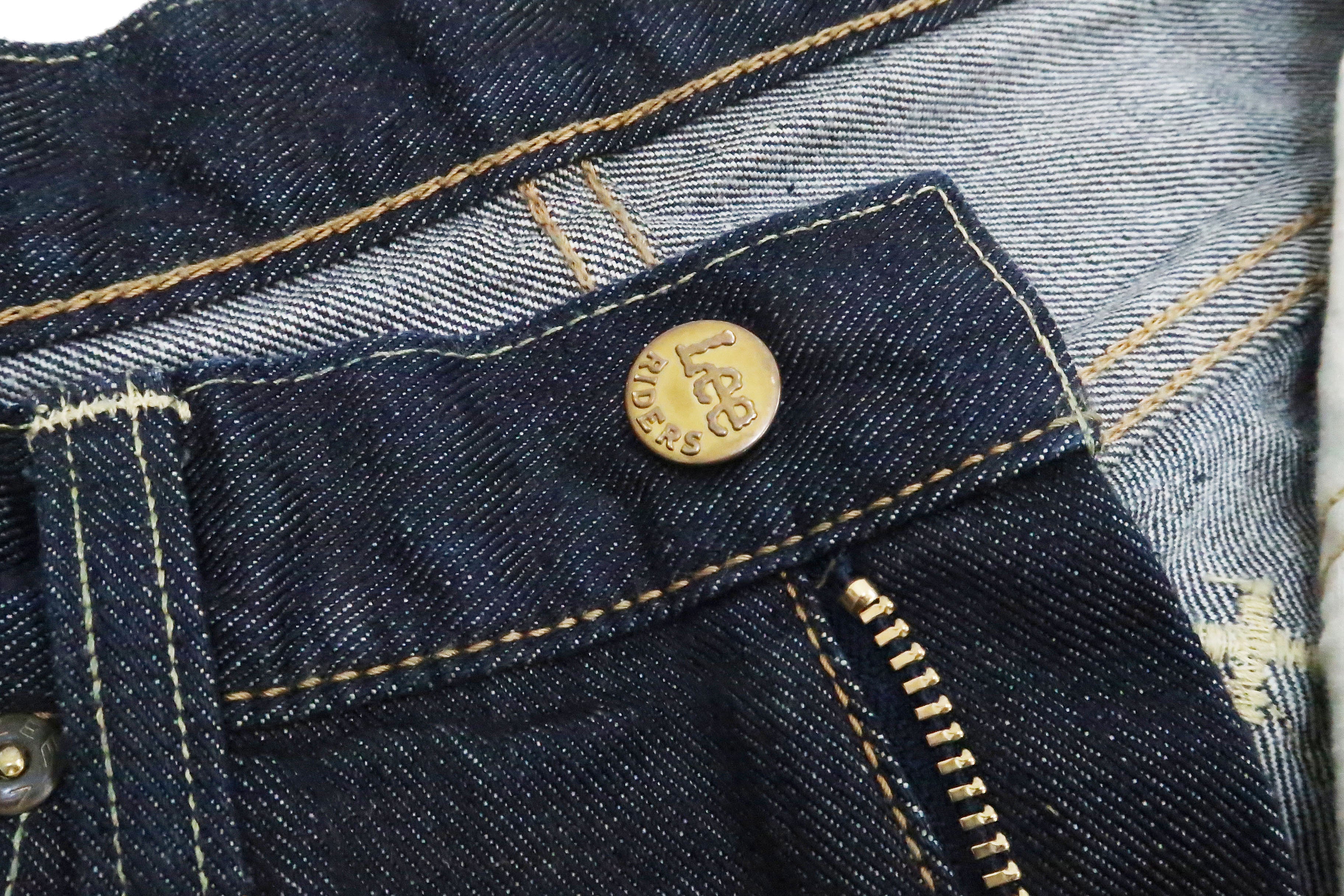 Lee Jeans 101Z with Zip fly Men's Regular Fit Straight Jeans LM8101 Made in Japan LM8101-500 One-Washed Deep Blue Indigo Denim - Image 9