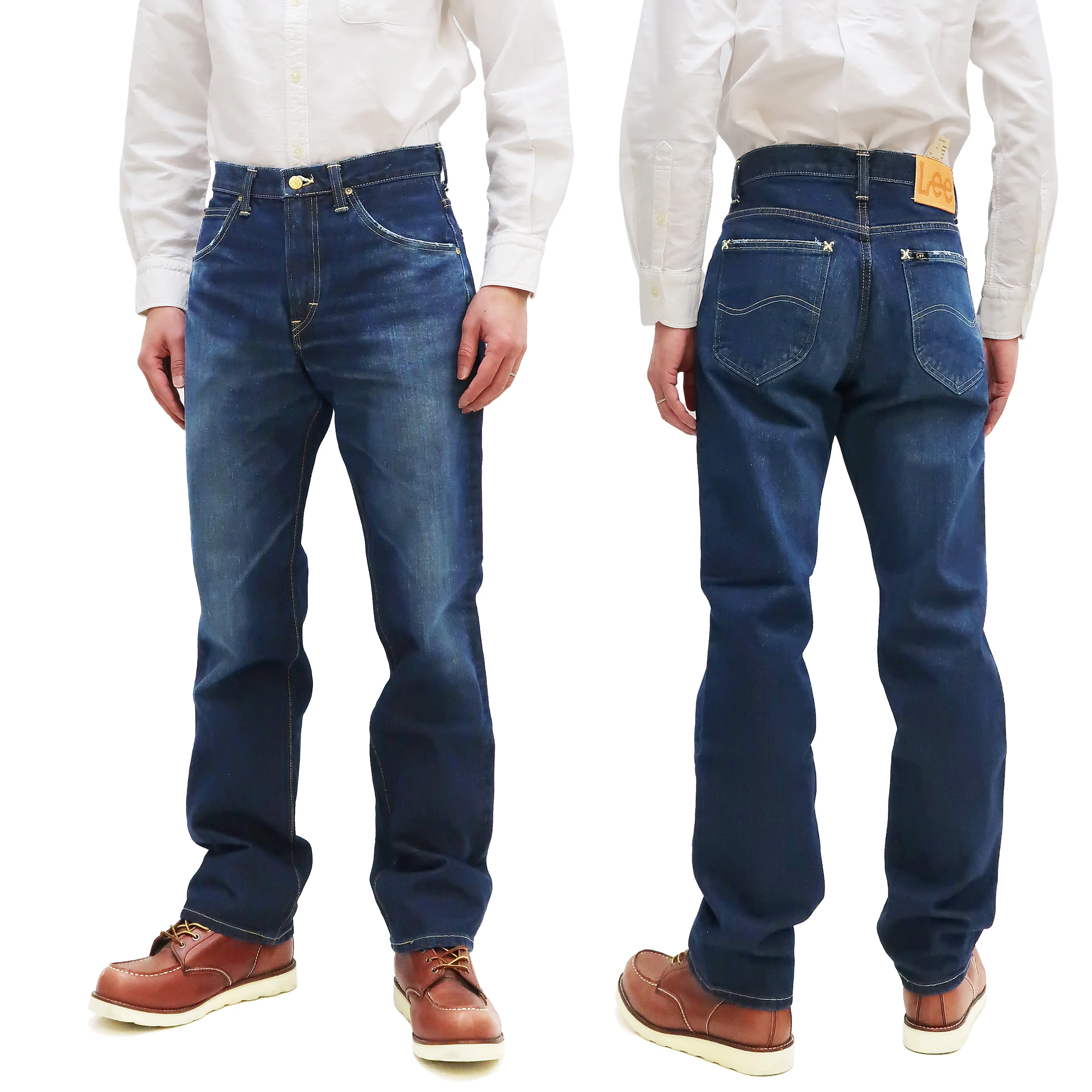 Lee Jeans 101Z with Zip fly Men's Regular Fit Straight Jeans LM8101 Made in Japan LM8101-526 Pre-Faded Blue Indigo Denim - Image 3