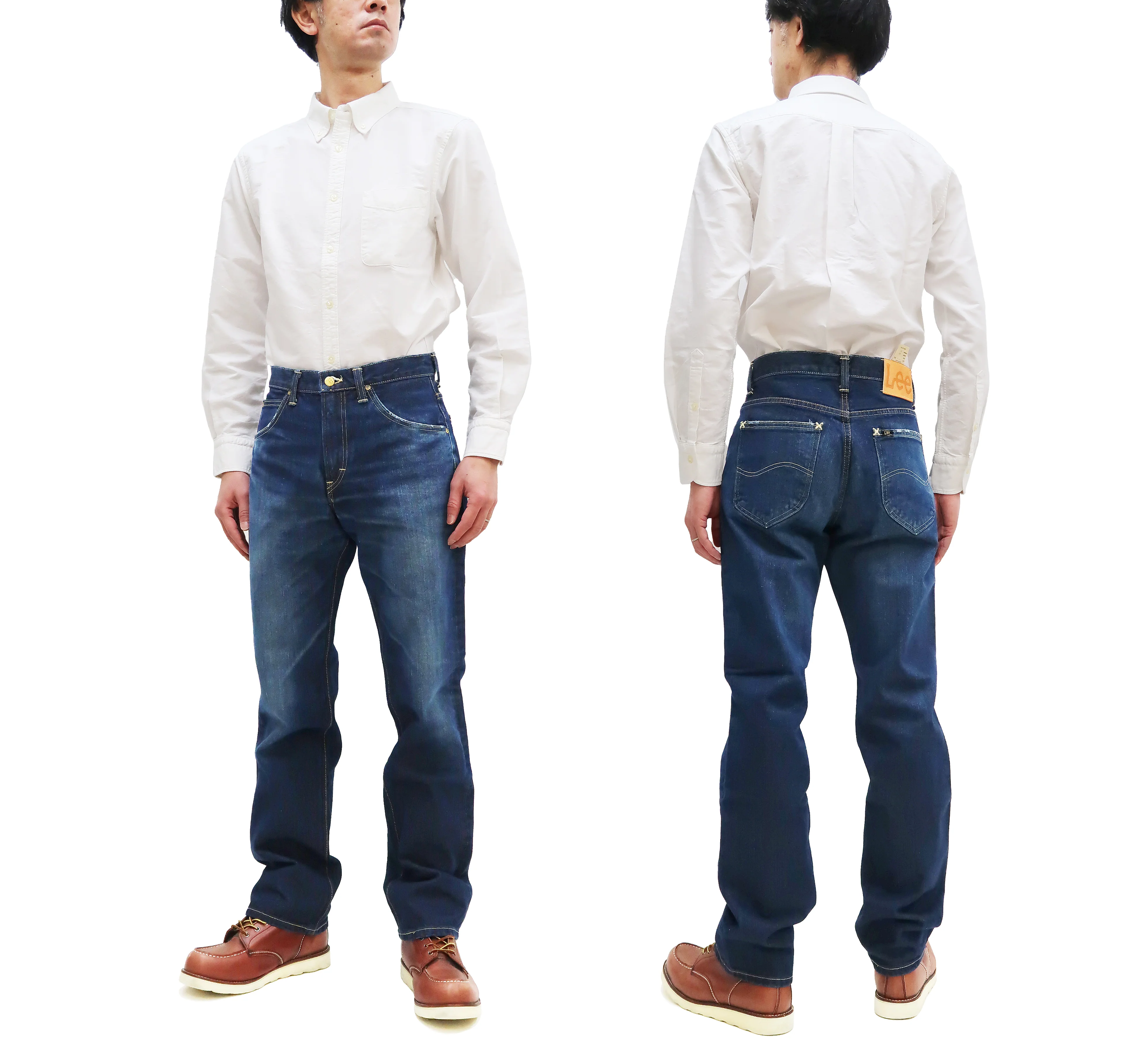 Lee Jeans 101Z with Zip fly Men's Regular Fit Straight Jeans LM8101 Made in Japan LM8101-526 Pre-Faded Blue Indigo Denim - Image 5