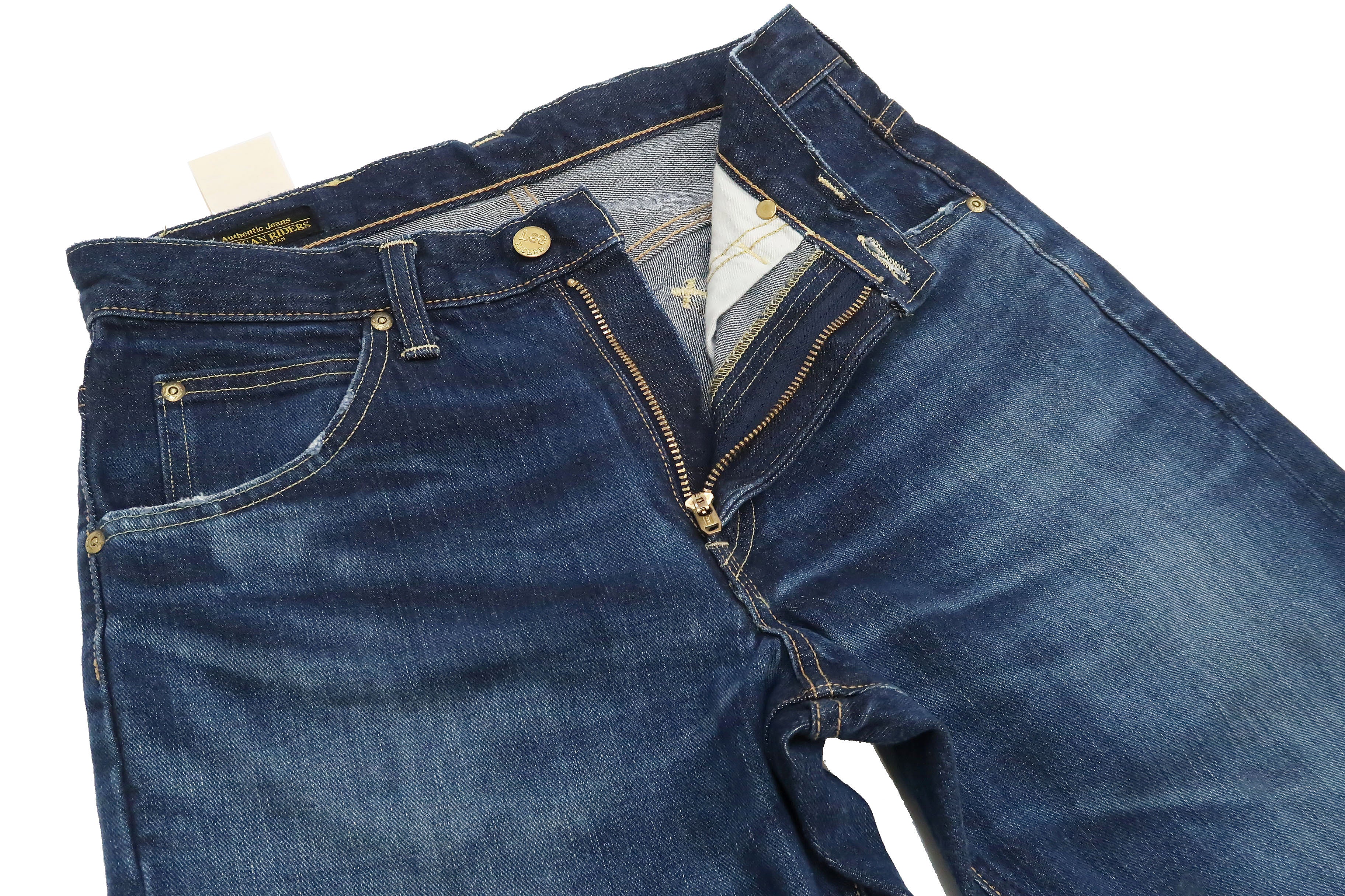 Lee Jeans 101Z with Zip fly Men's Regular Fit Straight Jeans LM8101 Made in Japan LM8101-526 Pre-Faded Blue Indigo Denim - Image 7