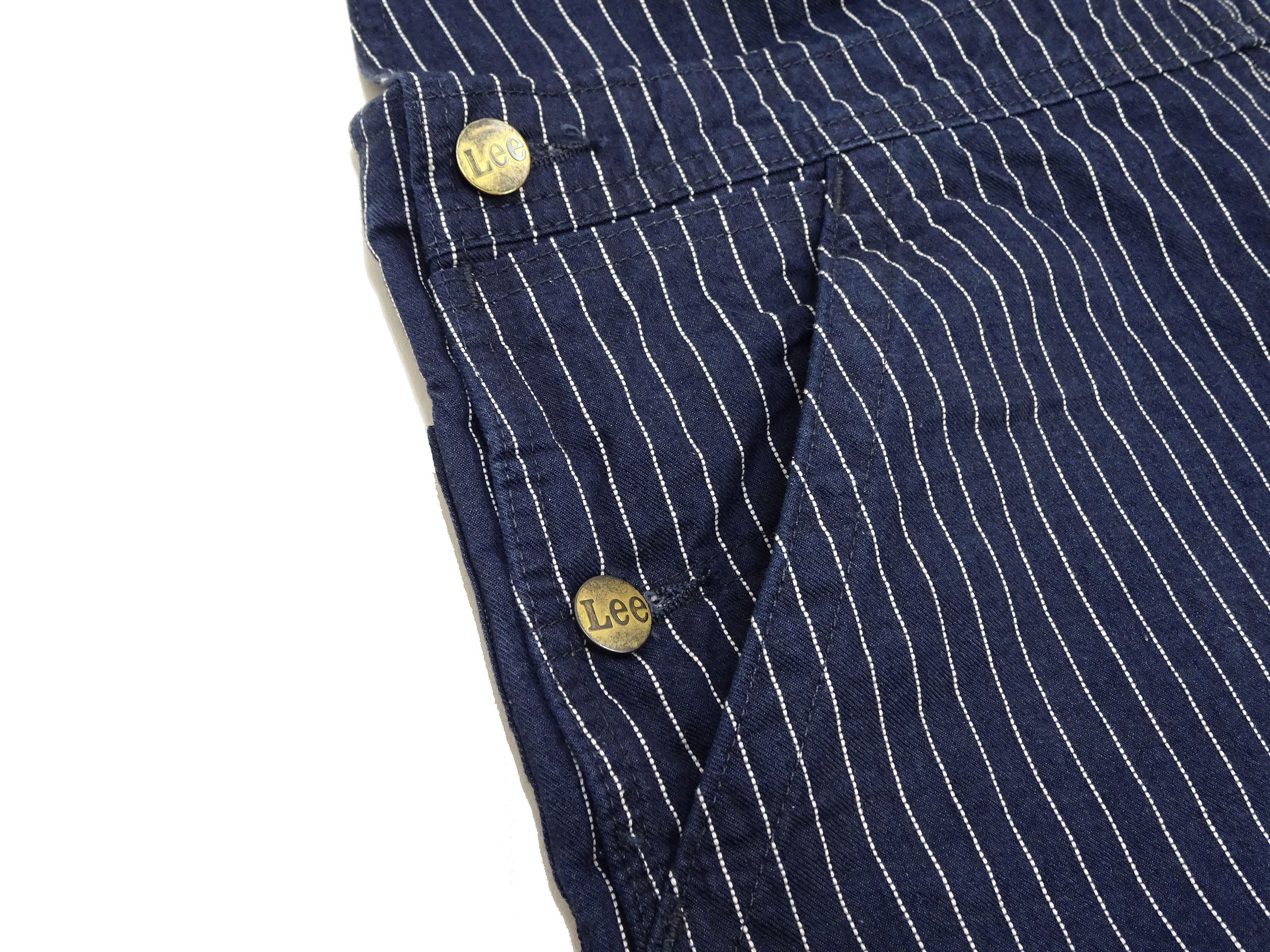 Lee Overalls Men's Casual Fashion Bib Overall High-Back LM7254 LM7254-2204 Indigo Twill with White Pinstripe Stitching - Image 10