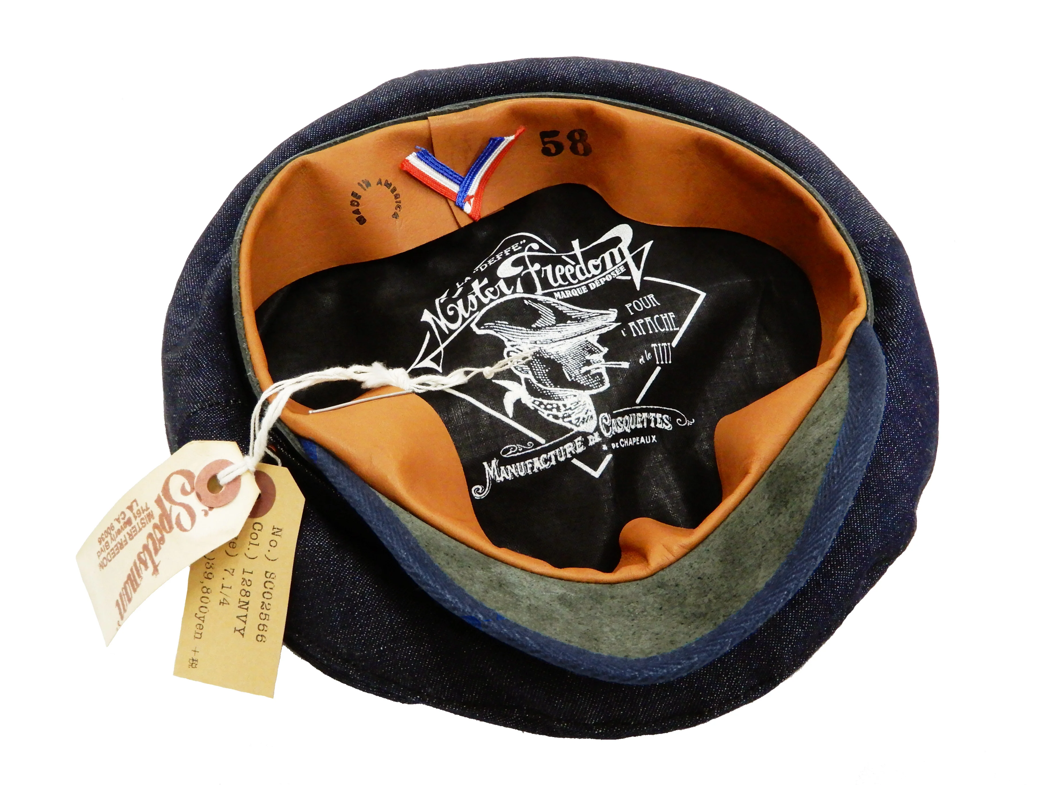 Mister Freedom Sugar Cane ROADSTEADER Cap Men's Denim Nautical Hat SC02566 - Image 7