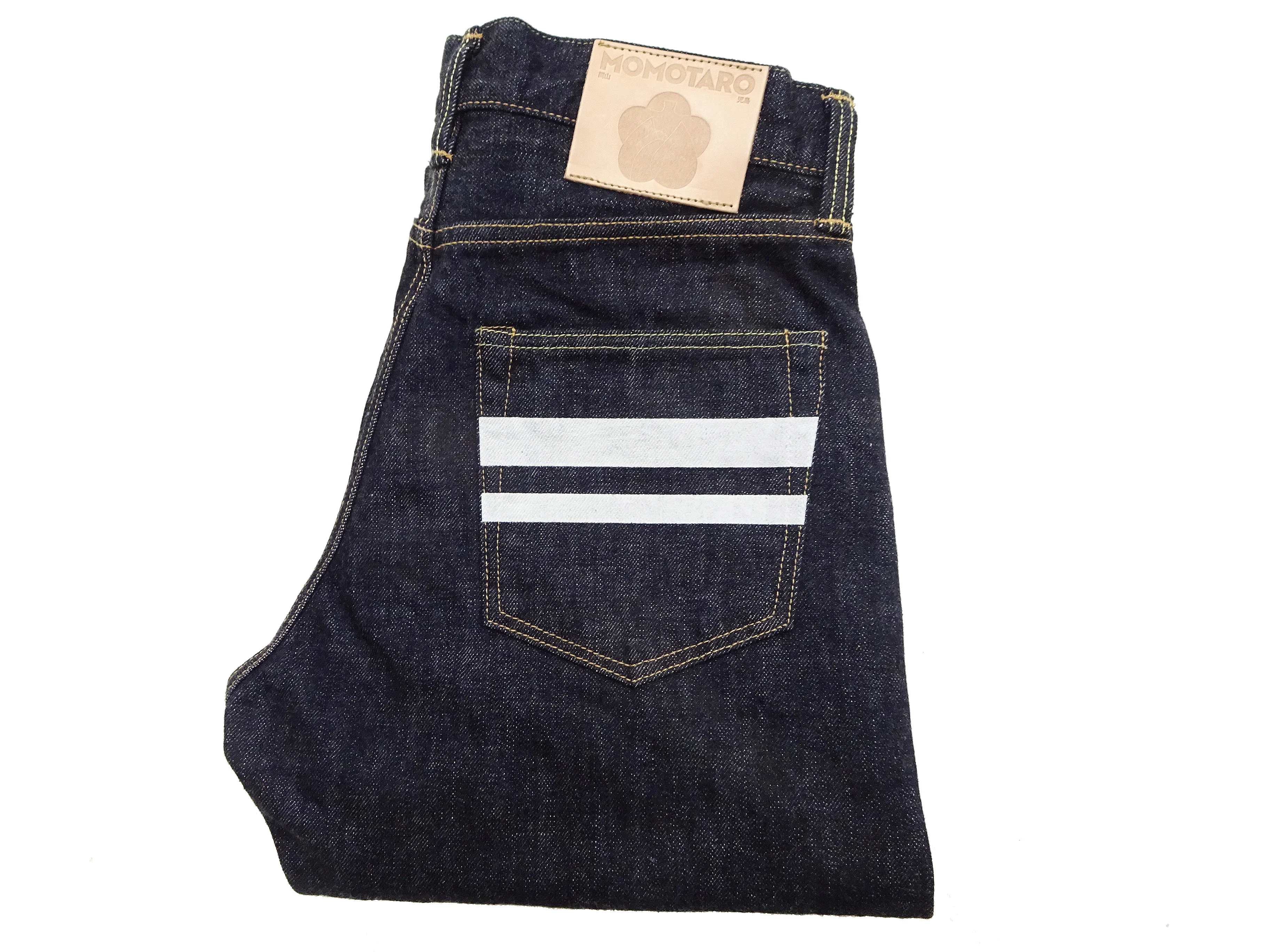 Momotaro Jeans #200 with Double-Stripe Paint Men's Regular Tapered Fit Zip-Fly Jean Pants 14.7oz. Zimbabwean Cotton Deep Indigo Denim MMJZ0201 One-Wash - Image 18