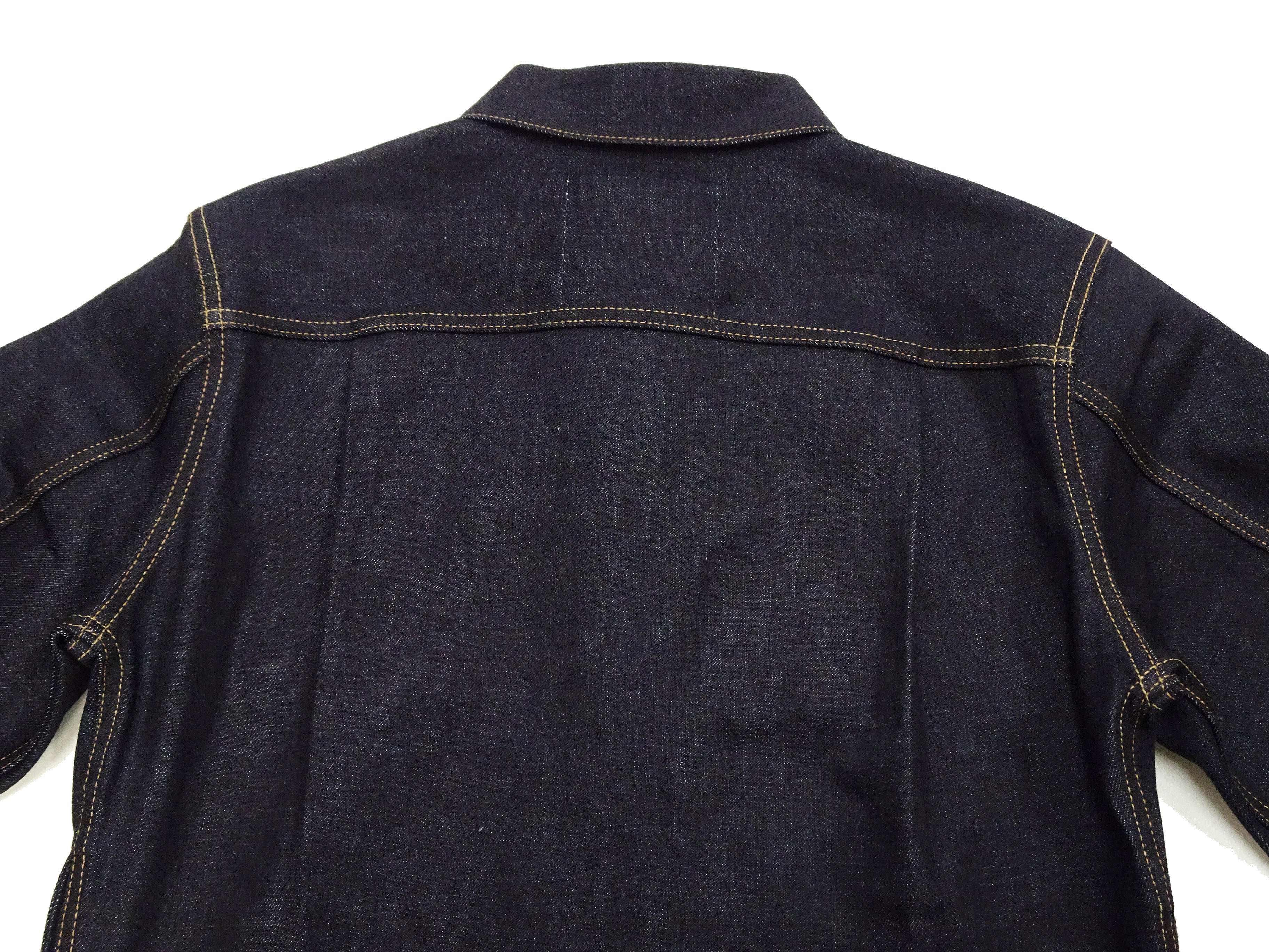 Momotaro Jeans Denim Jacket #002 Men's 1953 Type 2 Style 14.7oz. Zimbabwean Cotton Deep Indigo Denim Jean Jacket MMGJ0002 Sanforized, Unwashed Finish - Image 22