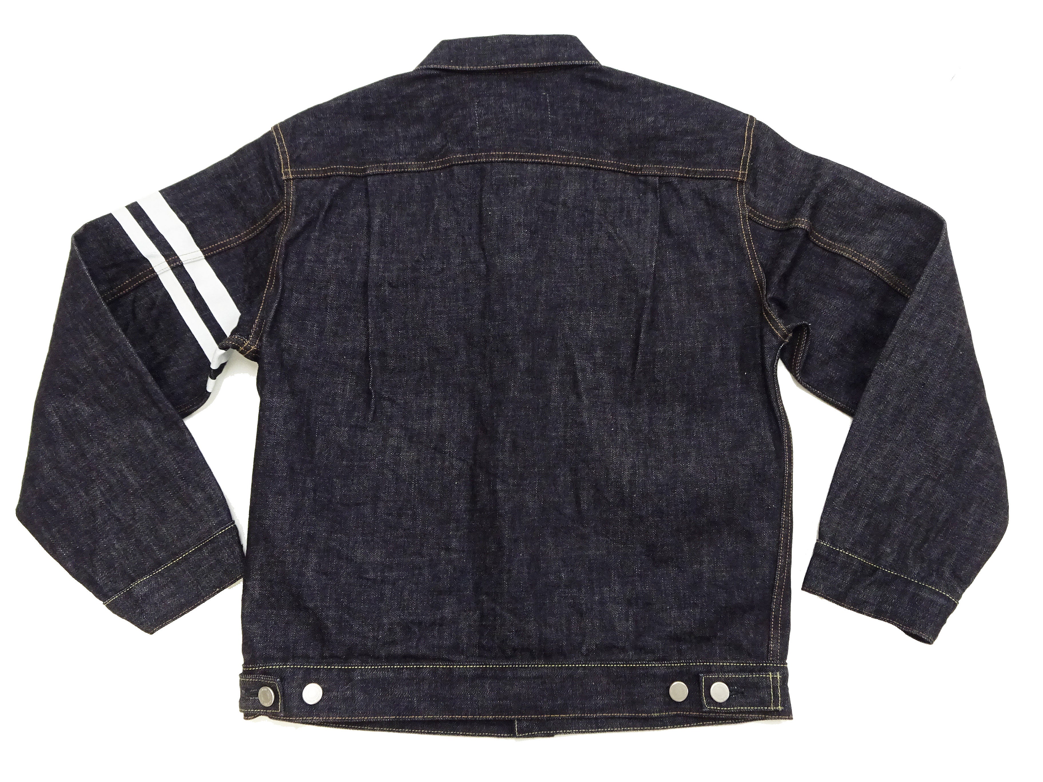 Momotaro Jeans Denim Jacket #002 with Double-Stripe Paint Men's 1953 Type 2 Style 15.7oz. Zimbabwean Cotton Deep Indigo Denim Jean Jacket MMGJ0102 One-Wash - Image 16