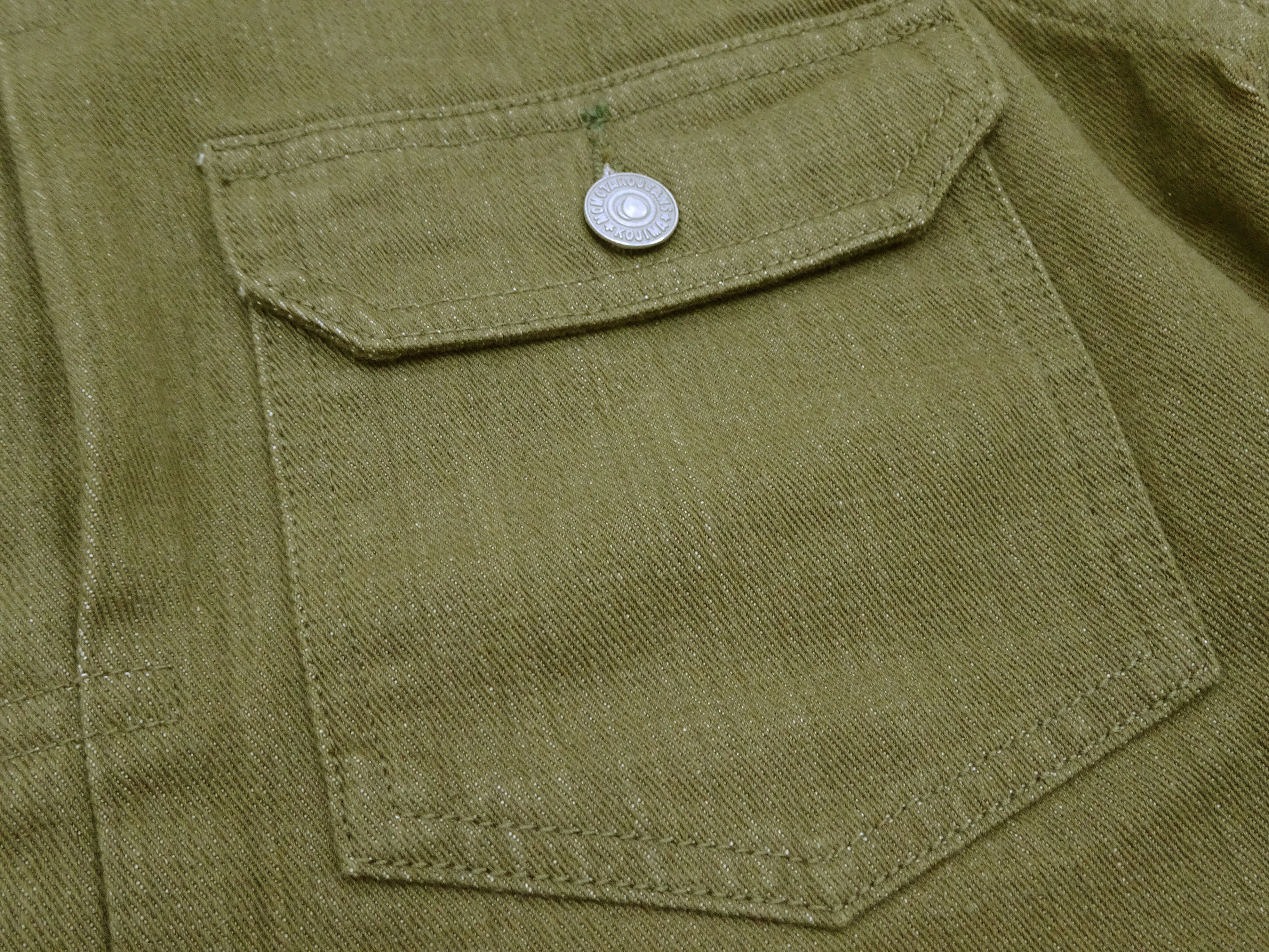 Momotaro Jeans Green Denim Jacket Men's Casual Type 2 Style 10.5oz Lightweight Jean Jacket MXGJ1003 - Image 11