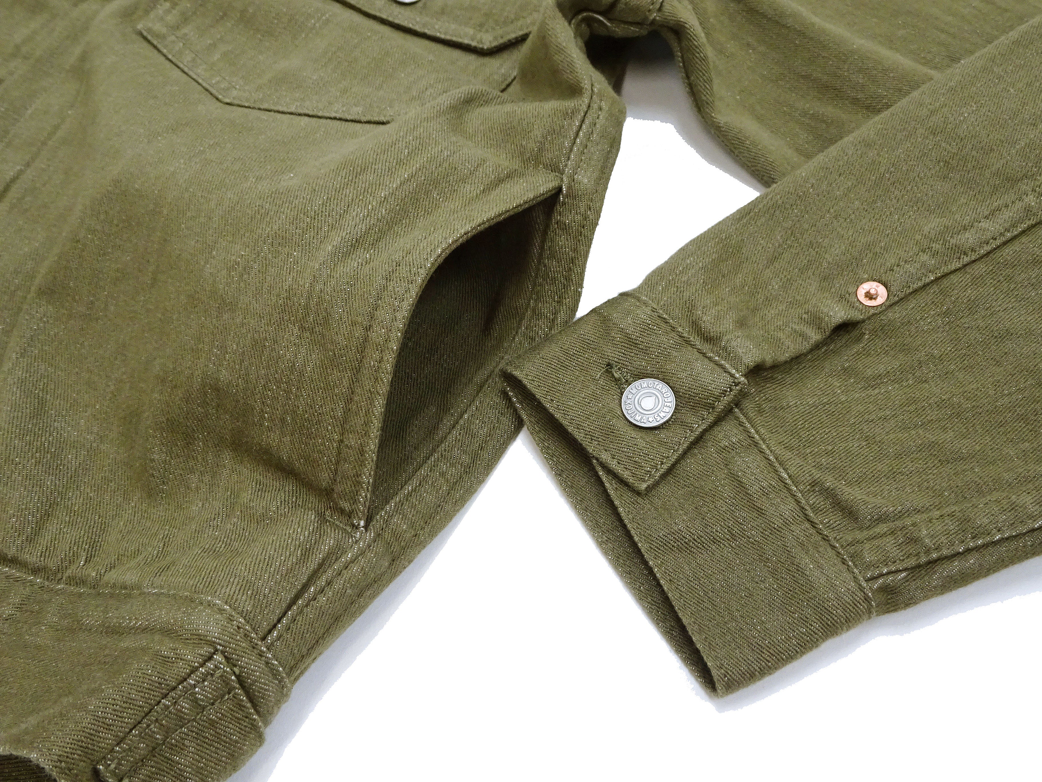 Momotaro Jeans Green Denim Jacket Men's Casual Type 2 Style 10.5oz Lightweight Jean Jacket MXGJ1003 - Image 12