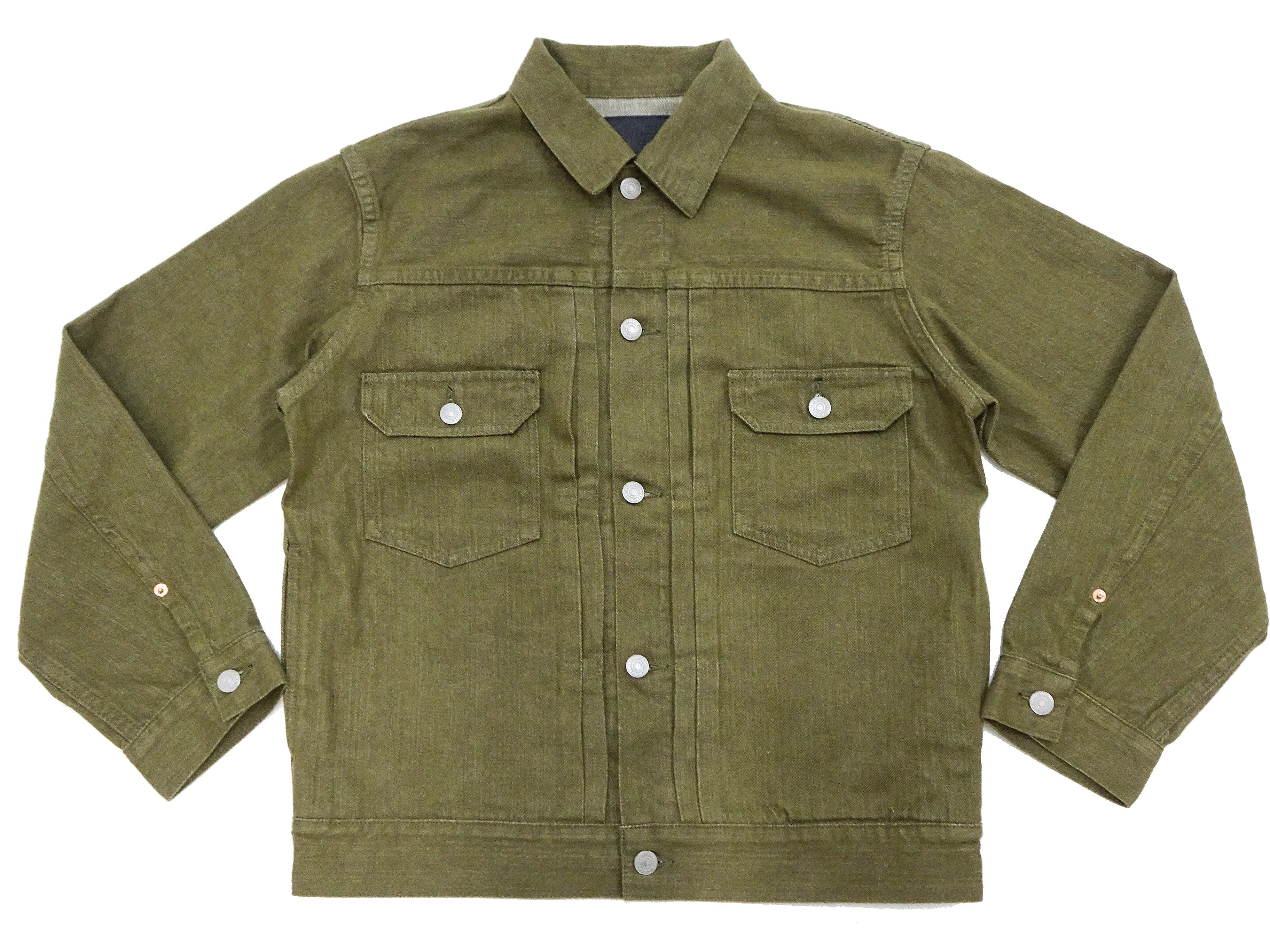 Momotaro Jeans Green Denim Jacket Men's Casual Type 2 Style 10.5oz Lightweight Jean Jacket MXGJ1003 - Image 7