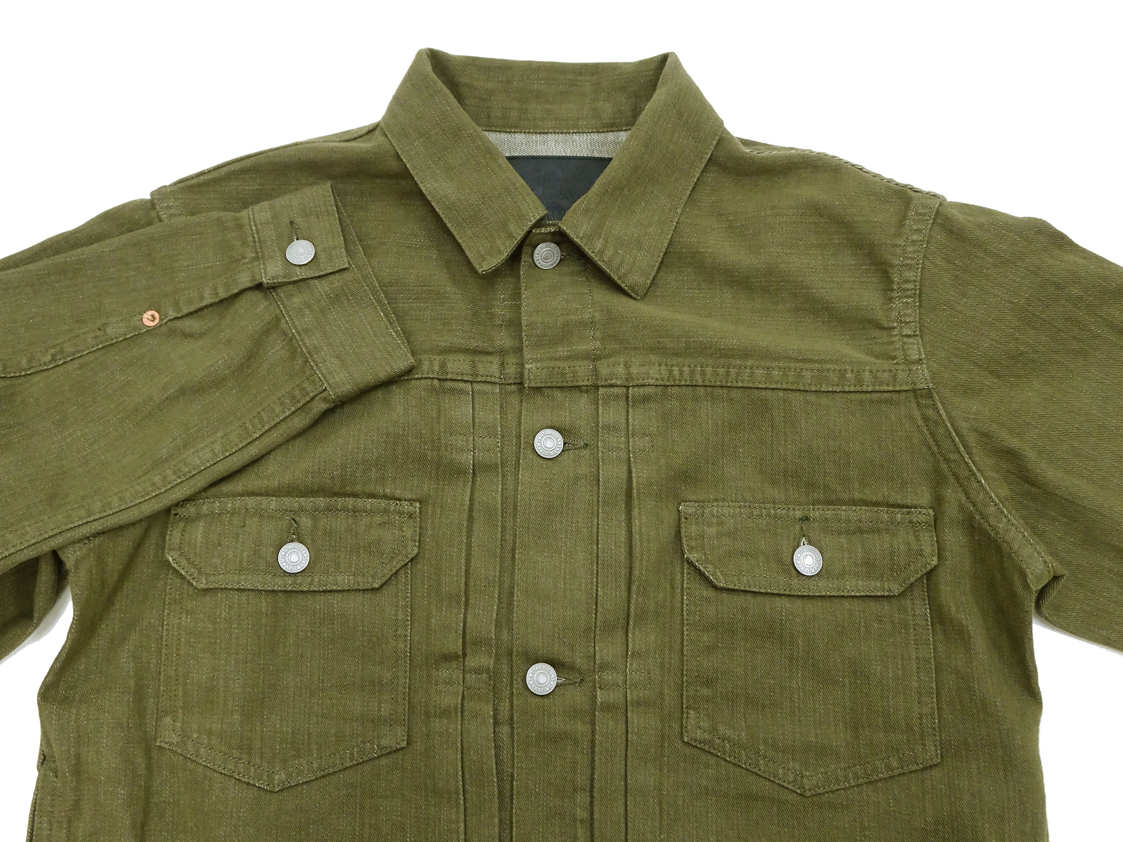 Momotaro Jeans Green Denim Jacket Men's Casual Type 2 Style 10.5oz Lightweight Jean Jacket MXGJ1003 - Image 8