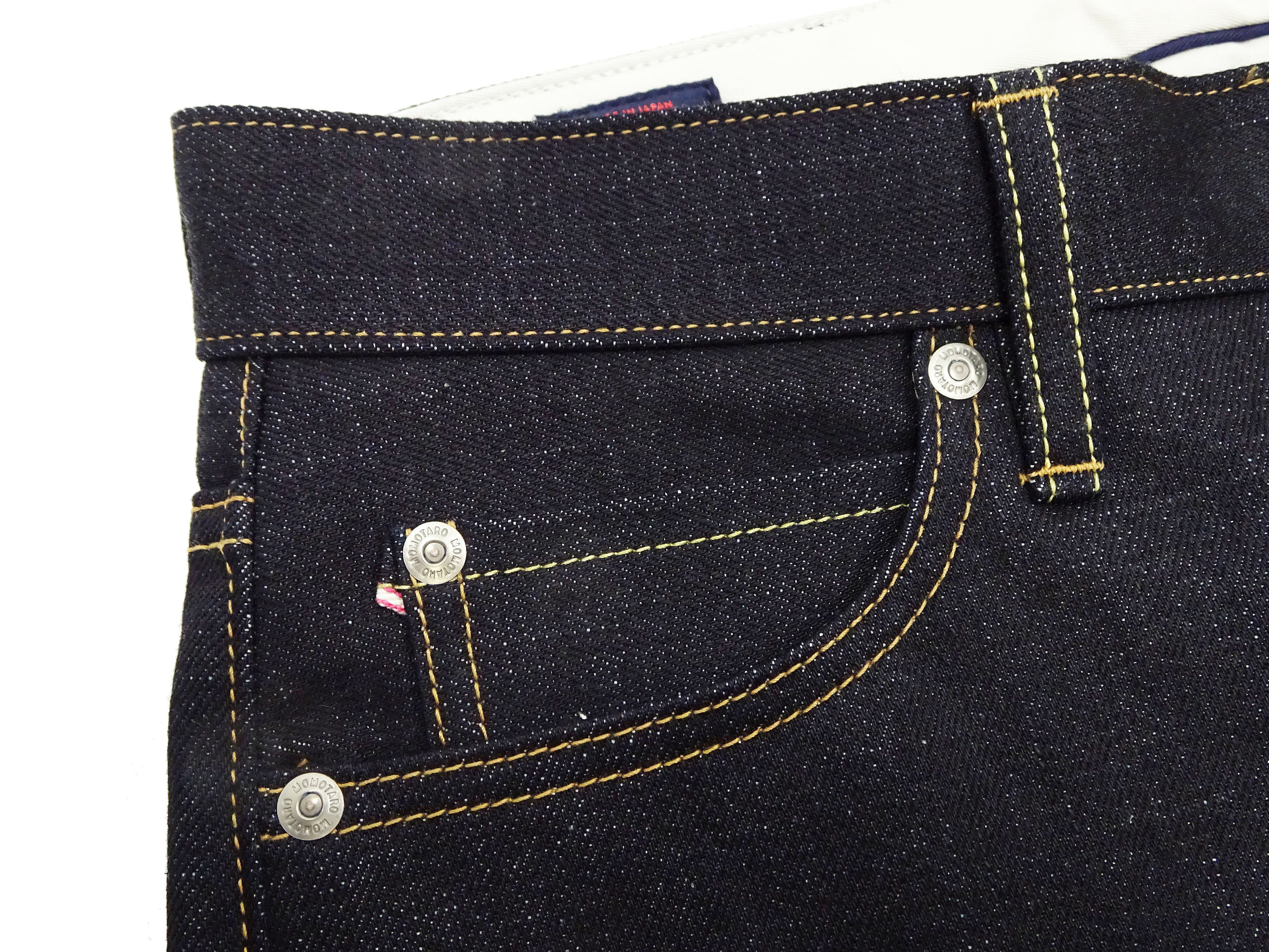 Momotaro Jeans Men's Loose Fit Jeans #100 14.7oz. Zimbabwean Cotton Deep Indigo Denim Jean Pants MMJB0100 Sanforized, Unwashed Finish - Image 10
