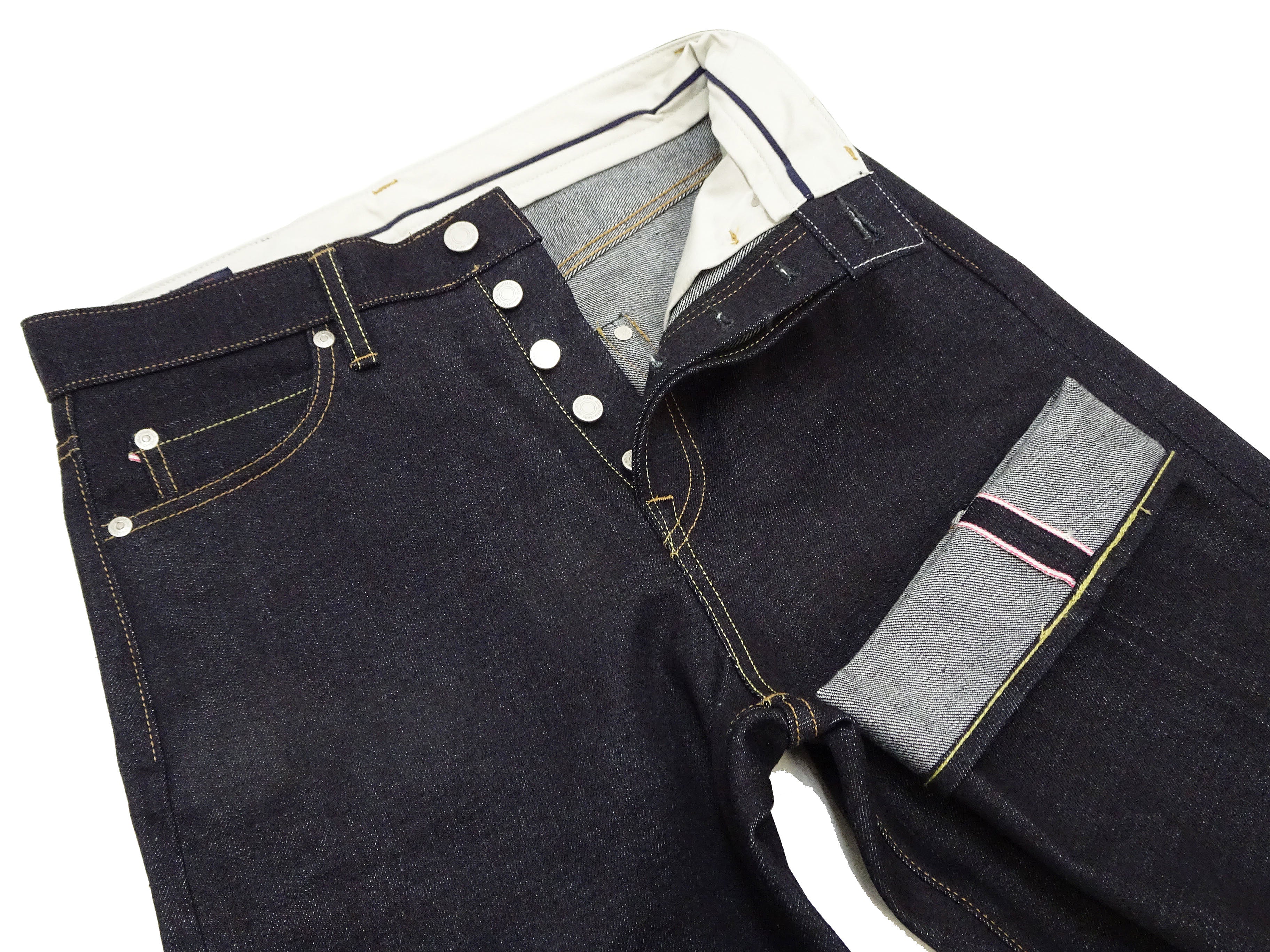 Momotaro Jeans Men's Loose Fit Jeans #100 14.7oz. Zimbabwean Cotton Deep Indigo Denim Jean Pants MMJB0100 Sanforized, Unwashed Finish - Image 7