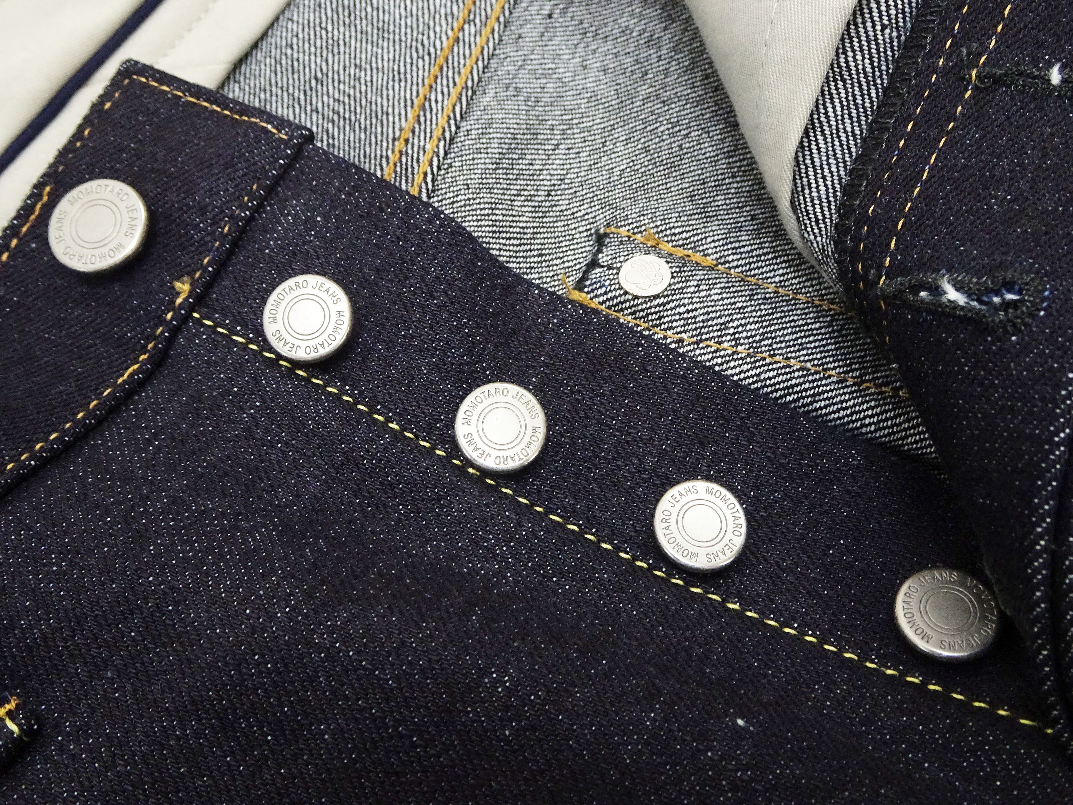 Momotaro Jeans Men's Loose Fit Jeans #100 14.7oz. Zimbabwean Cotton Deep Indigo Denim Jean Pants MMJB0100 Sanforized, Unwashed Finish - Image 8